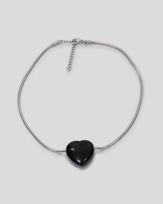 Black Heart of Stone Necklace