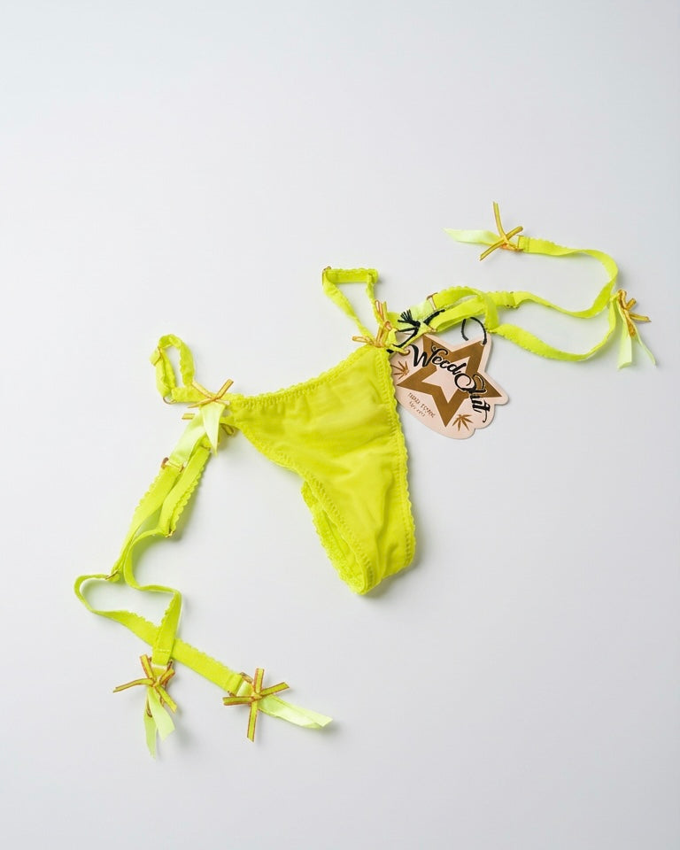 Green Garter Thong