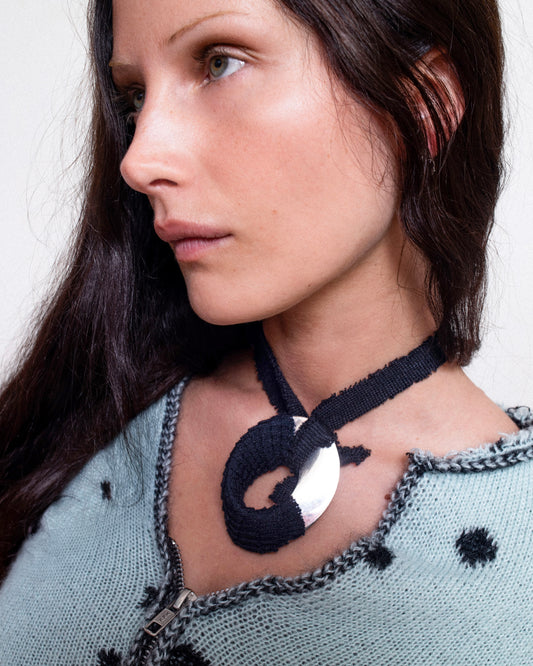 Black Knit Necklace