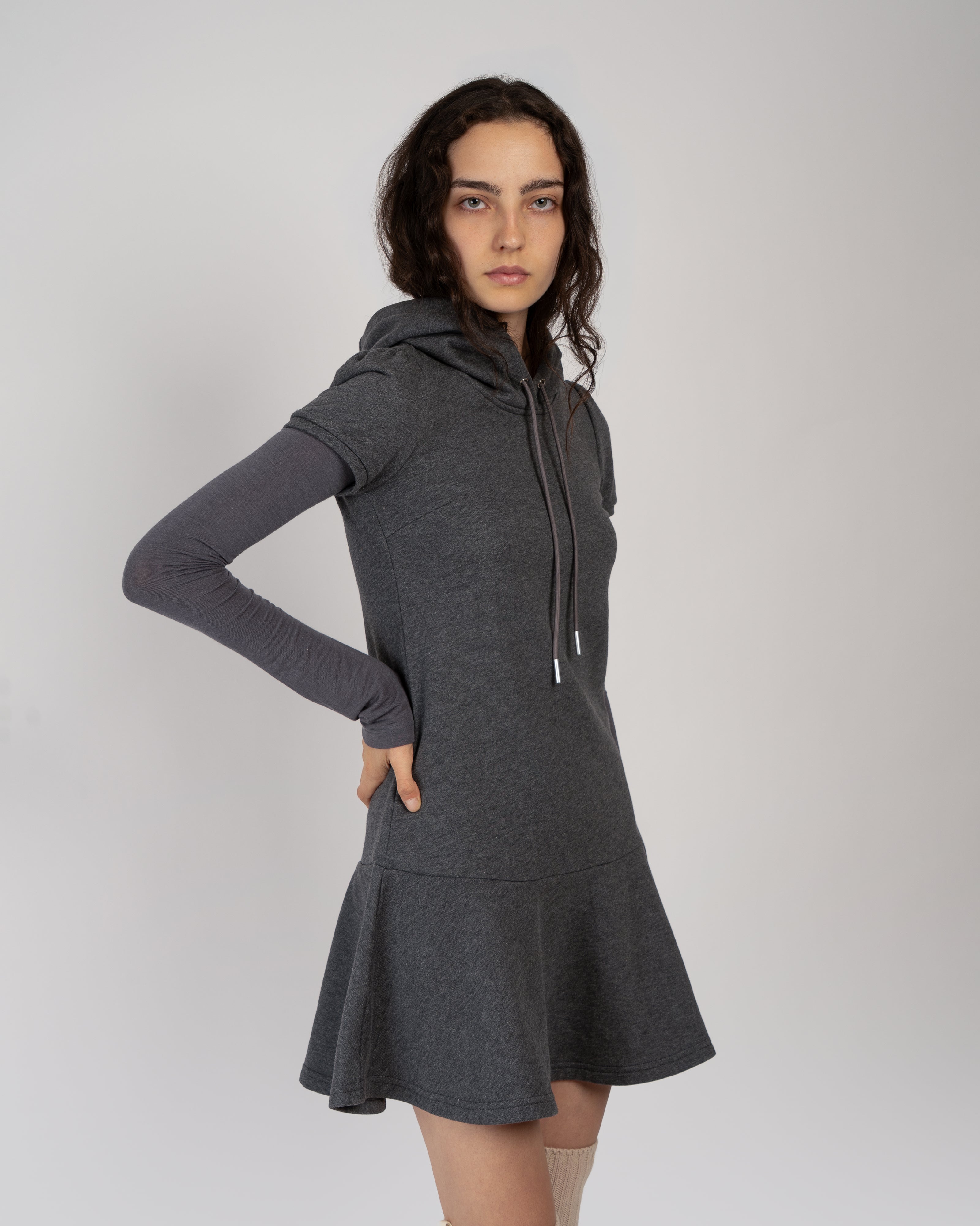 Heather Charcoal Agnes Hoodie Dress