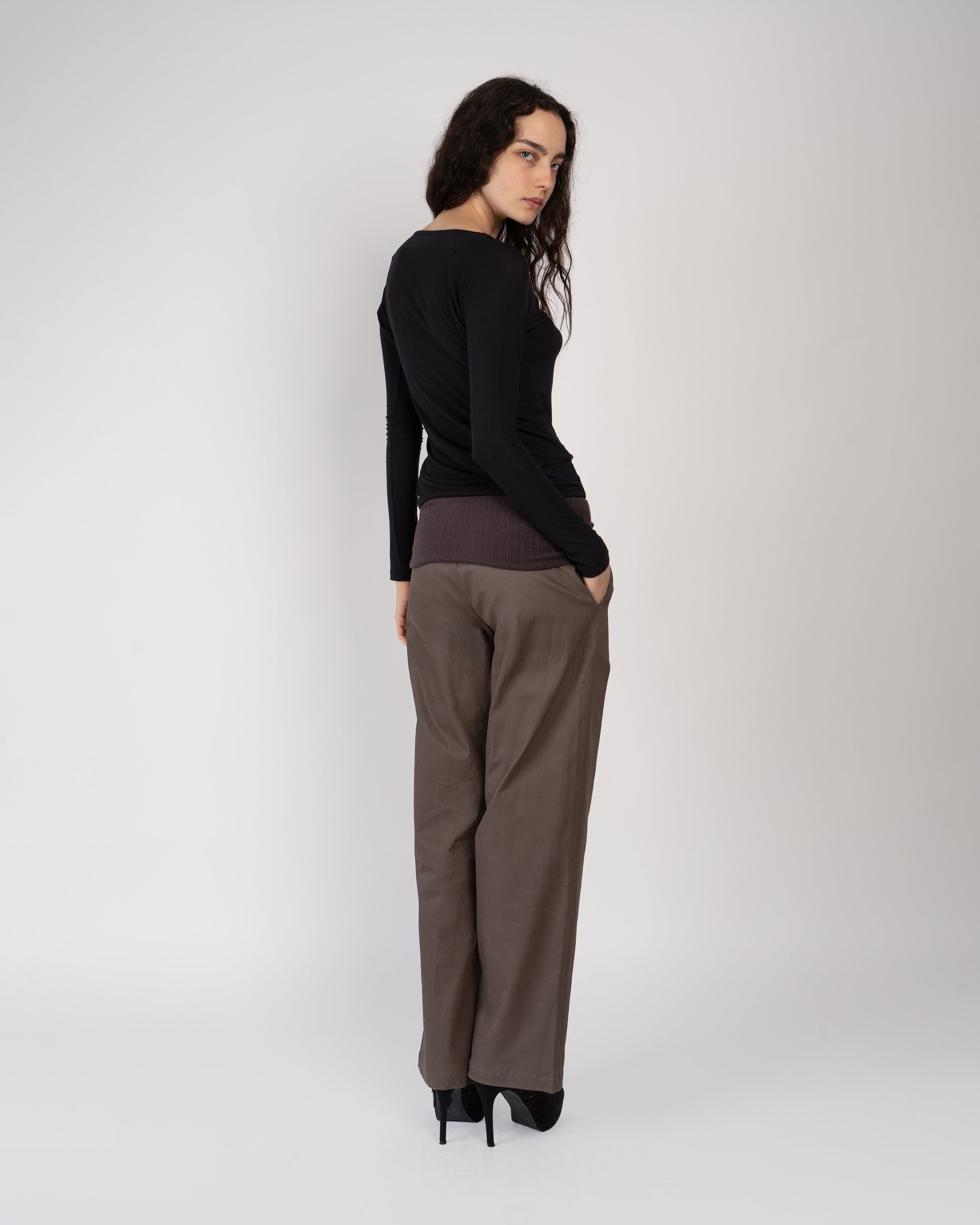 Charcoal Journal Pants in Twill