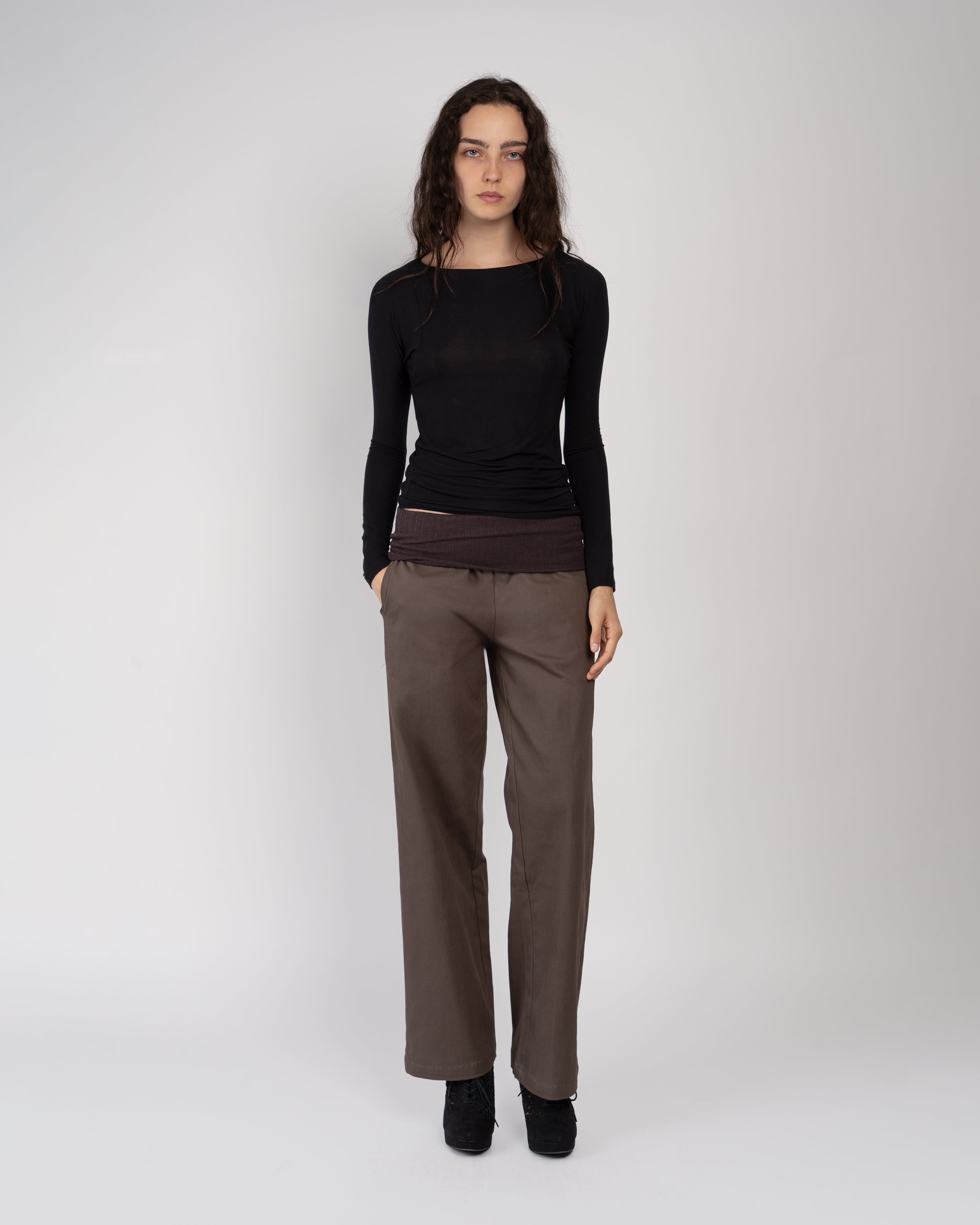 Charcoal Journal Pants in Twill