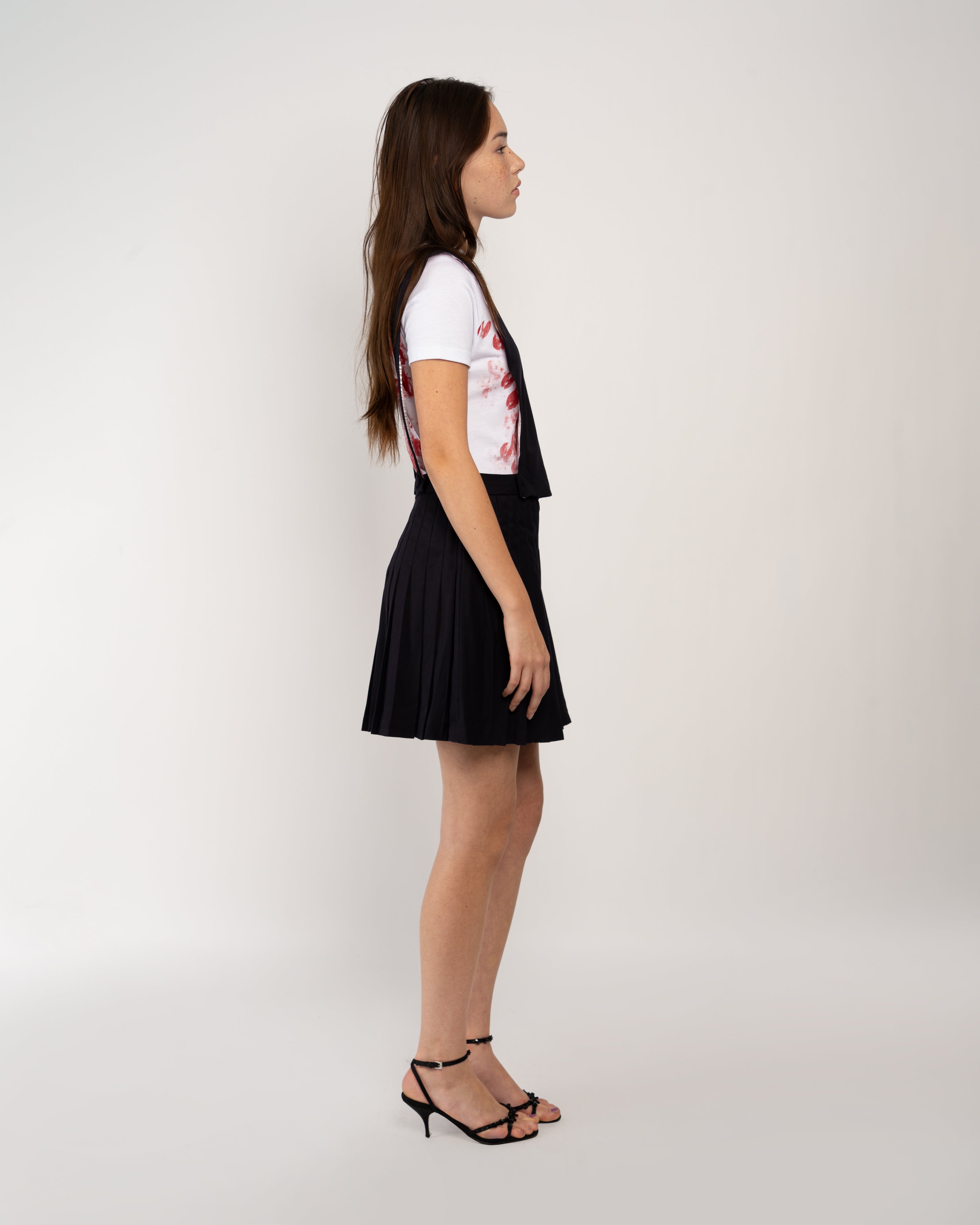 Navy Pleated Pinafore
