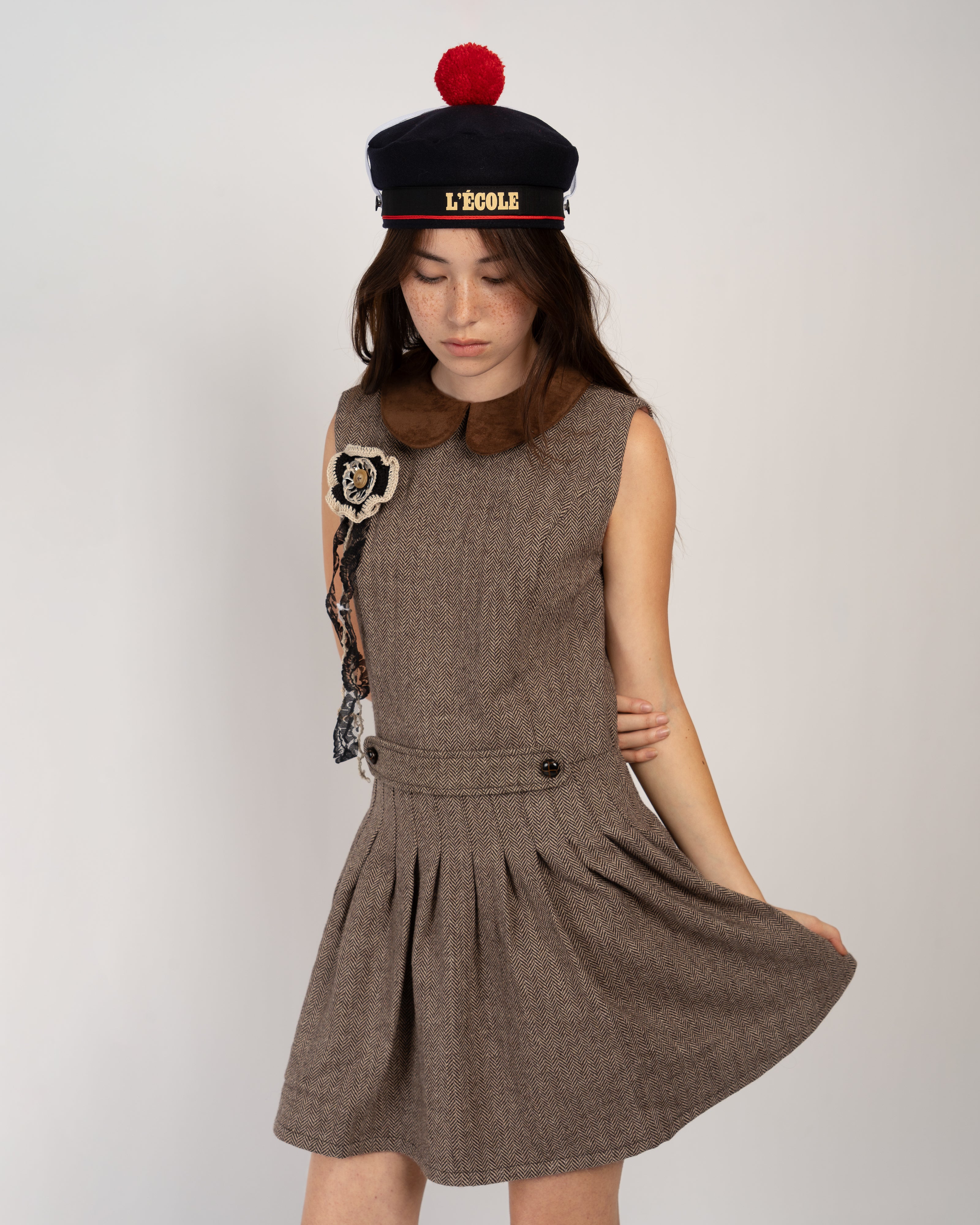 Brown Ecoliere Dress