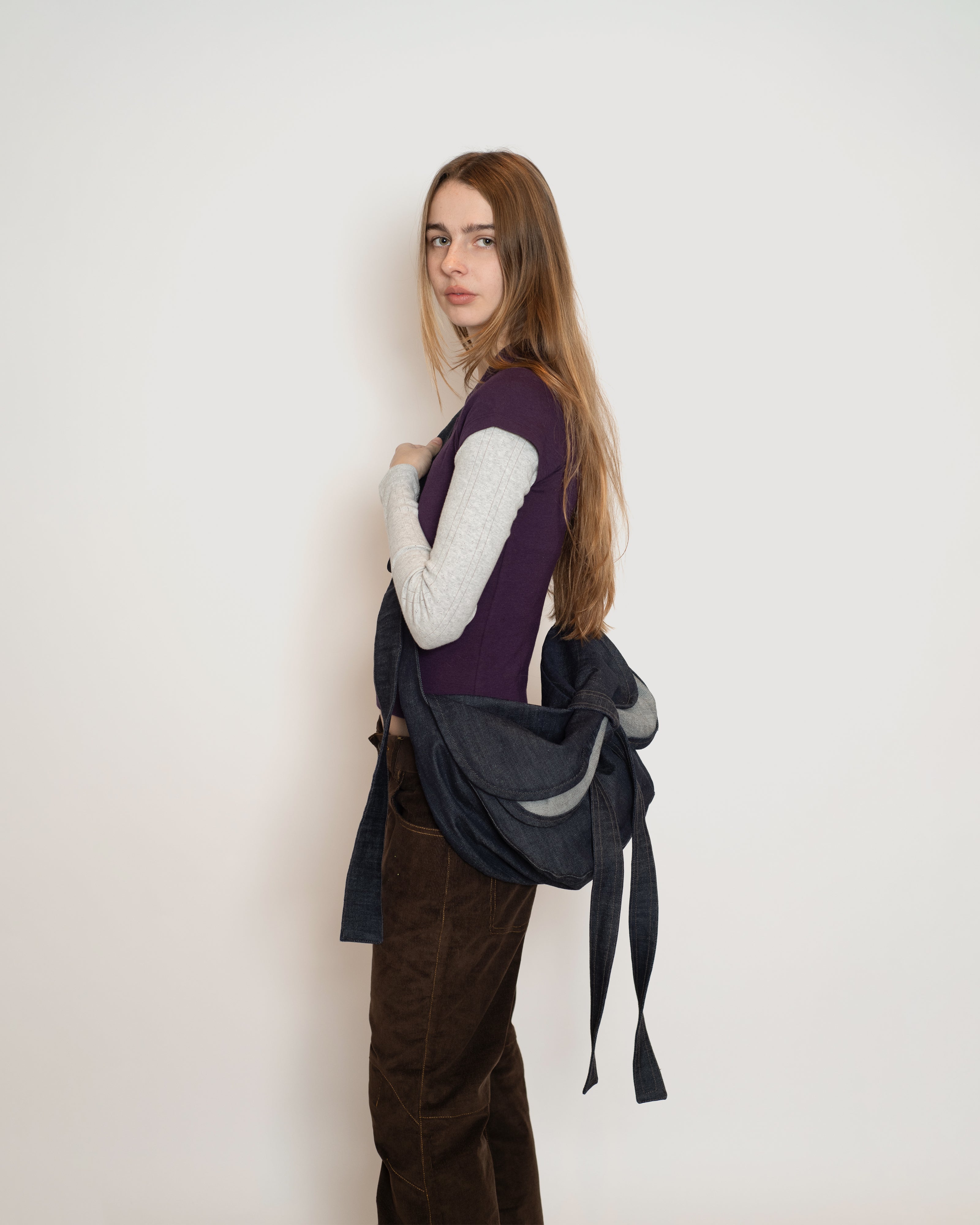 Denim Crossbody Messenger Bag