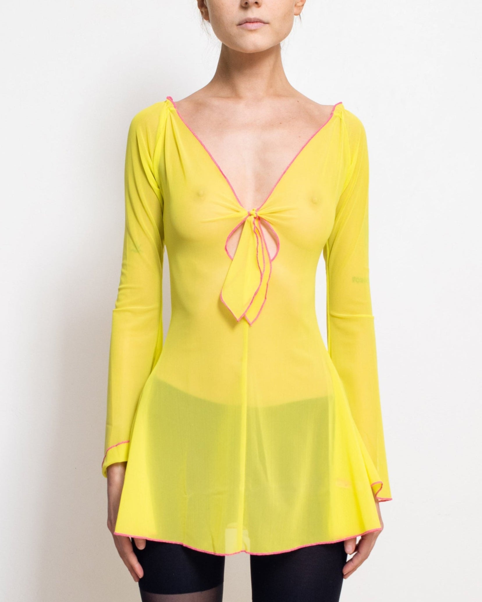 Caf Forgot Green Mesh Babydoll Dress Caf Forgot Green Mesh Babydoll Dress