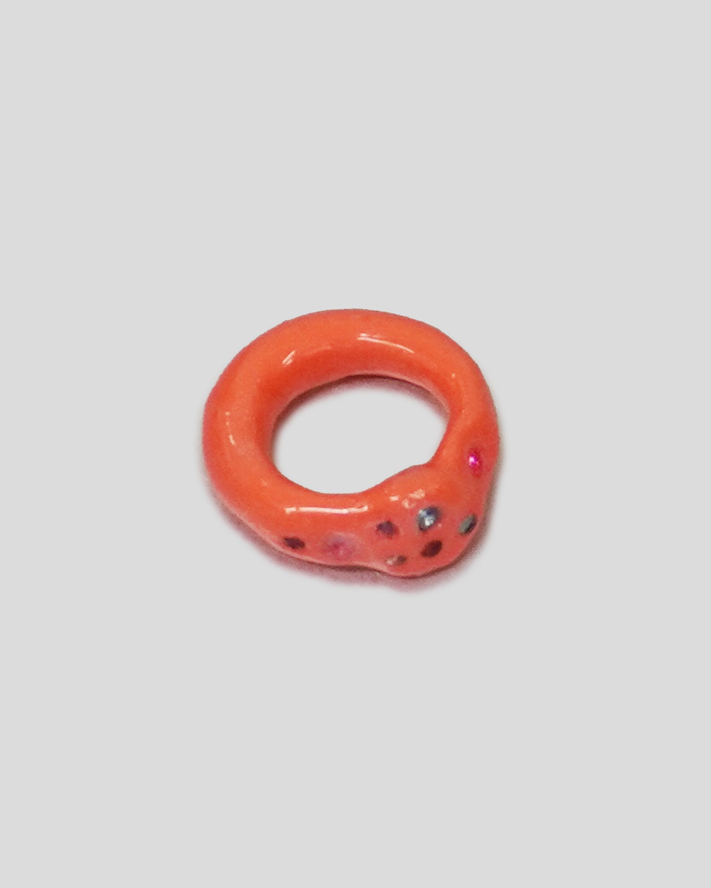 Orange OG Blobb Ring with Dots