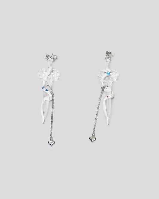 Emma Pryde - White/ Clear Sword Earrings