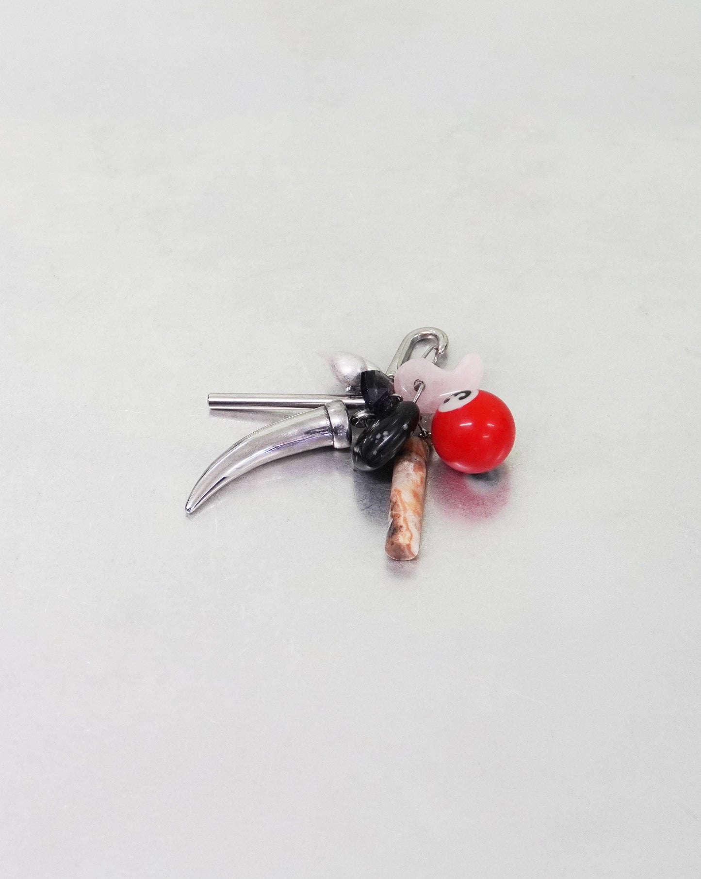 Marland Backus - Red Keychain with Black Flower
