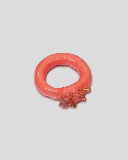 Orange OG Blobb Ring with Spikes