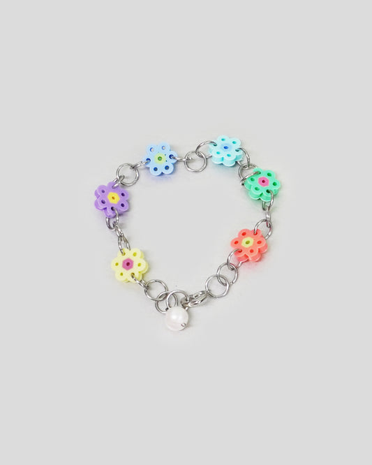 Pastel Chain Anklet with Yellow Flower