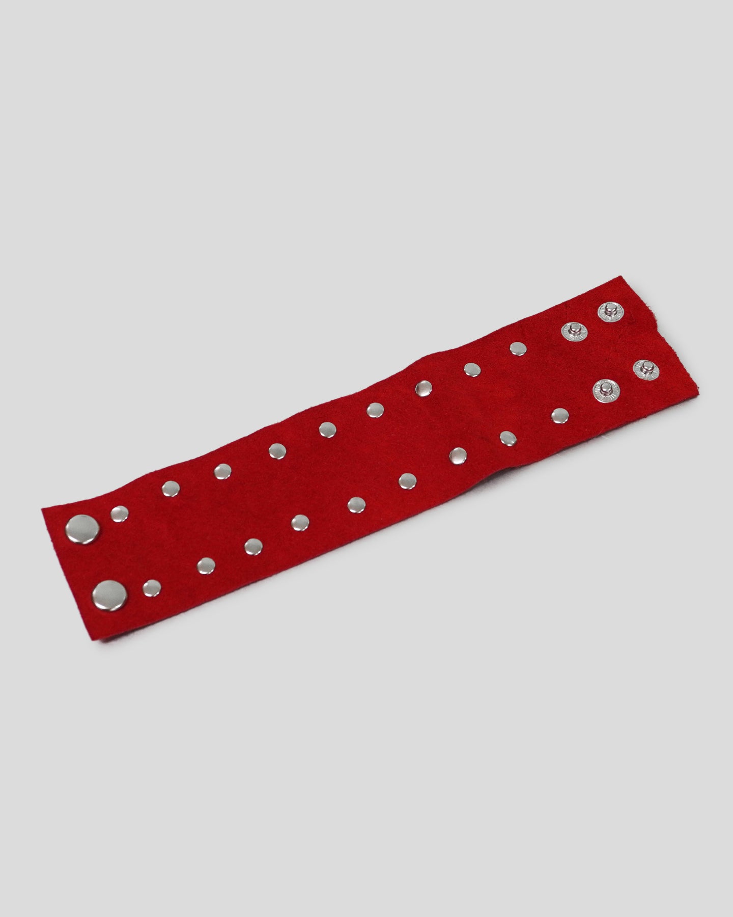 Red Studded Leather Cuff