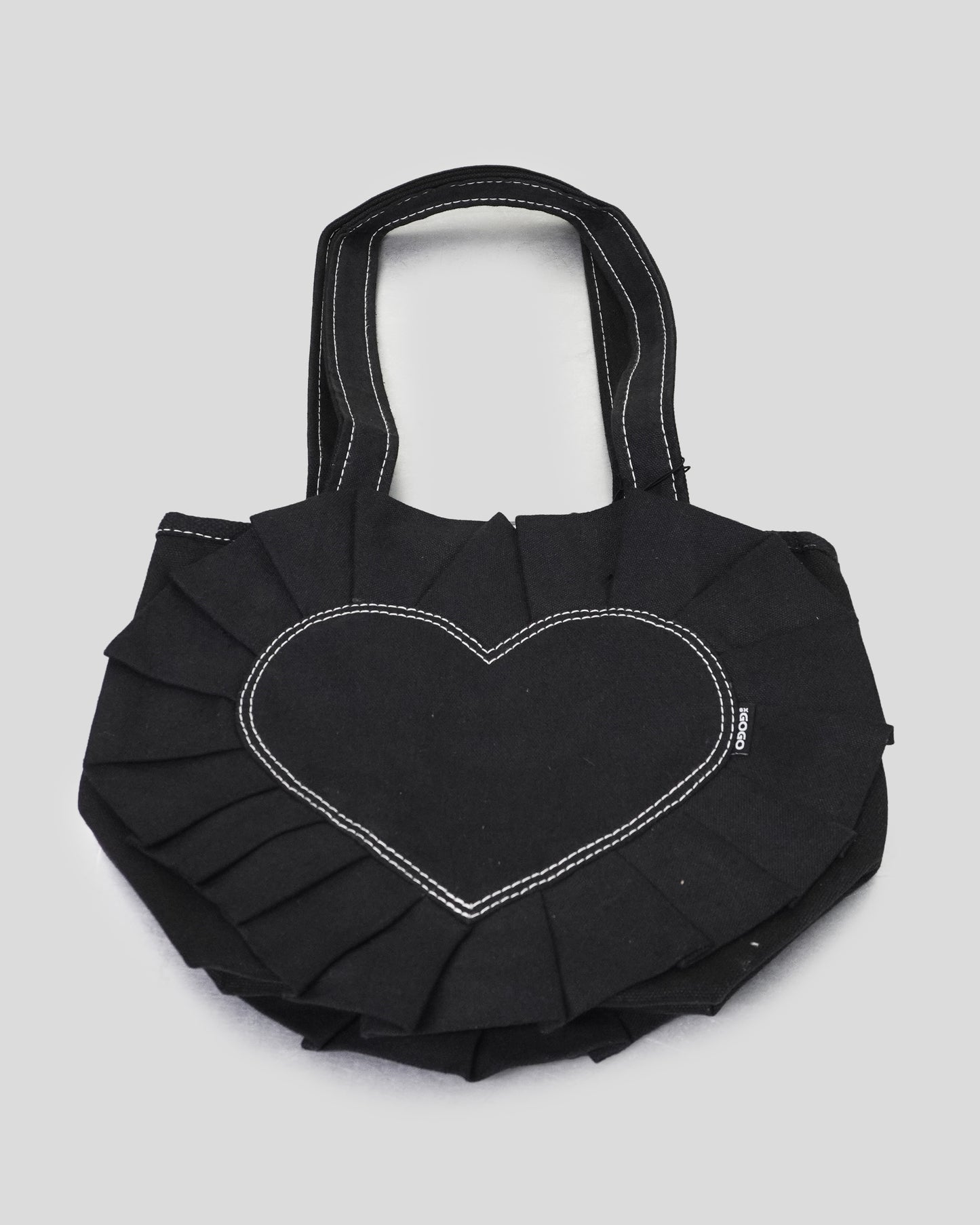 Black Heart Ruffle Tote