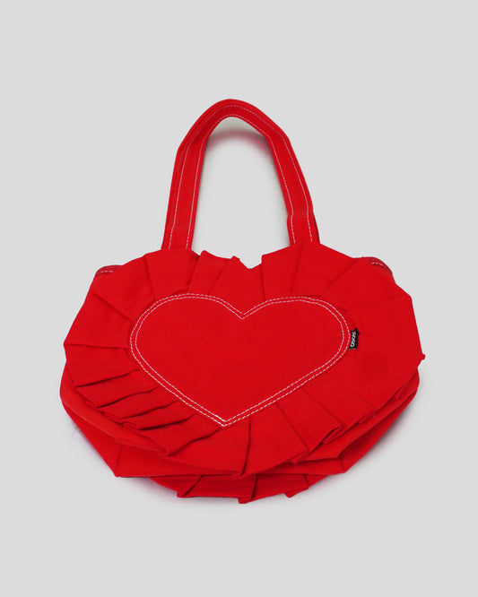Red Heart Ruffle Tote