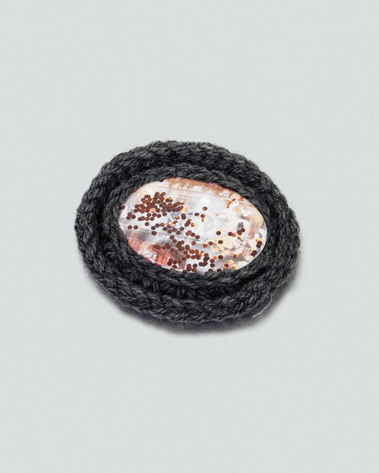 Grey Souvenir Porcelain Brooch