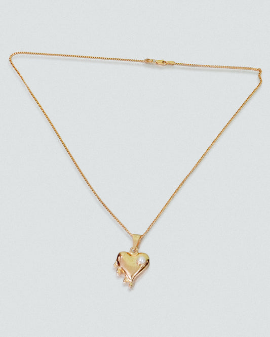 Horny Heart Chain Necklace in Gold