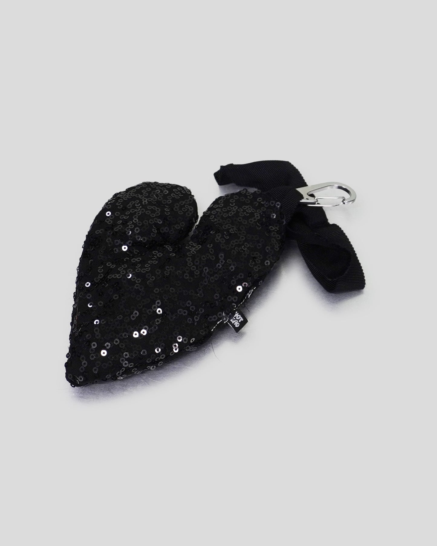 Black Sequin Heart Bag Charm