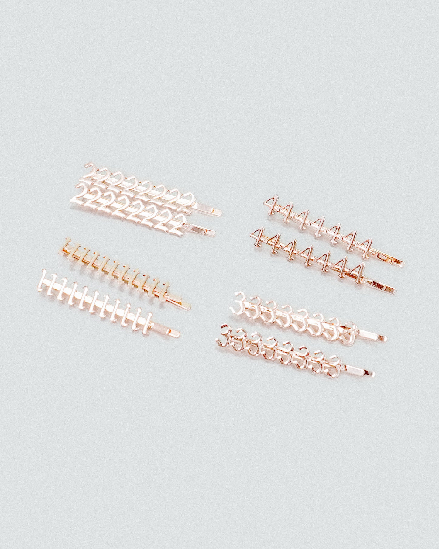Lucky # Gold Bobby Pin set
