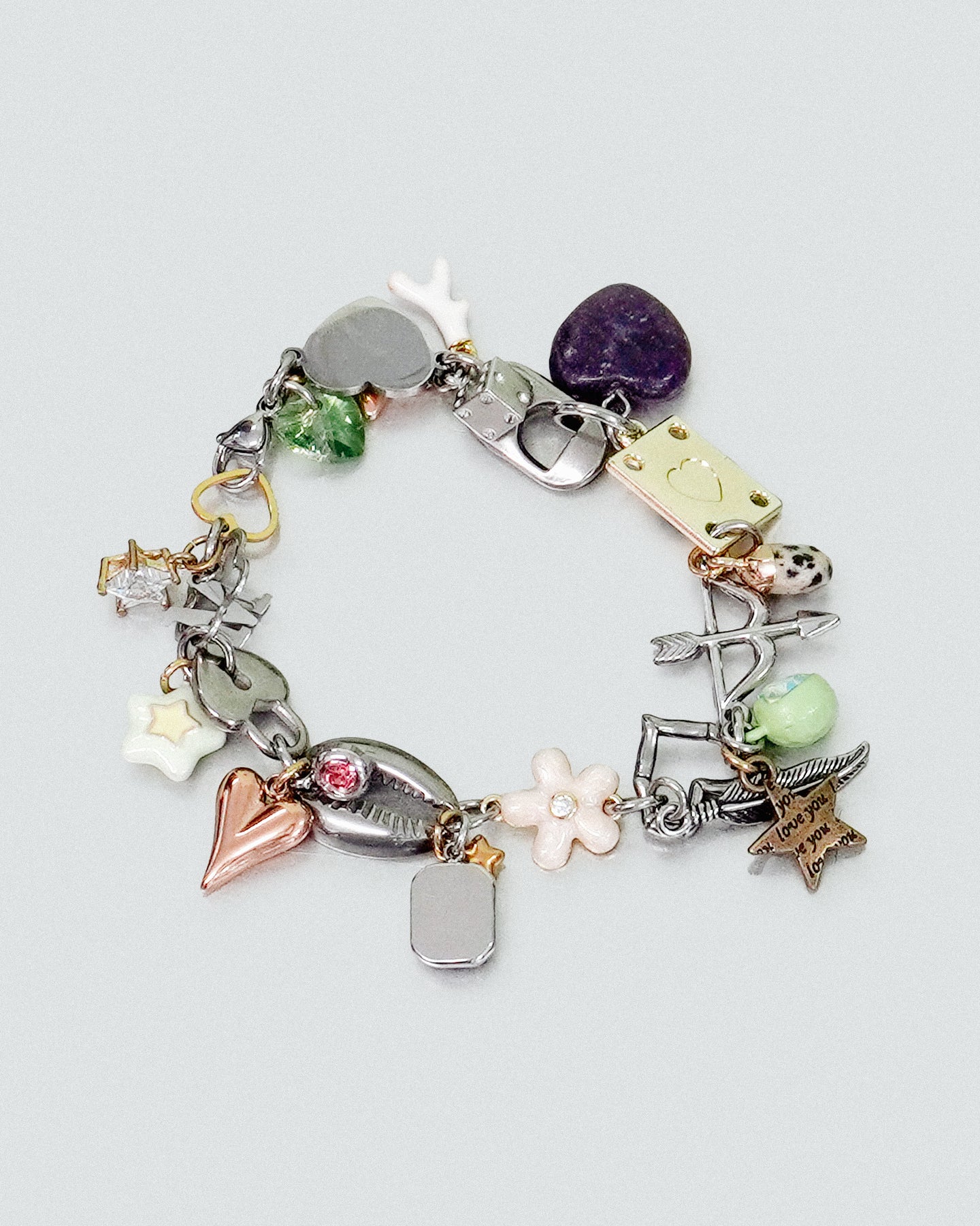 Purple Love Tiny Charm Bracelet