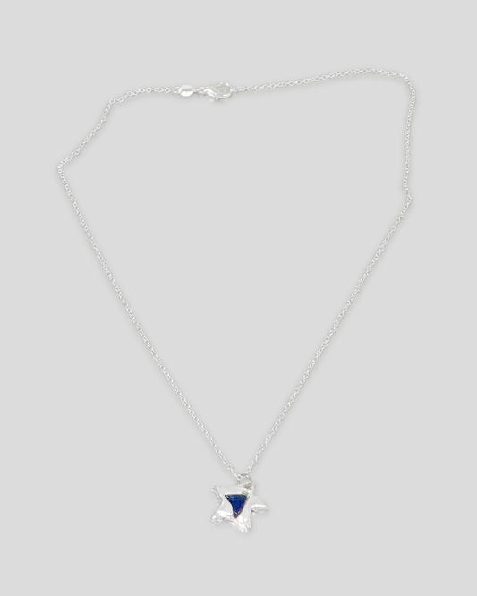 Silver Sea Glass Star Necklace / Wrap Anklet