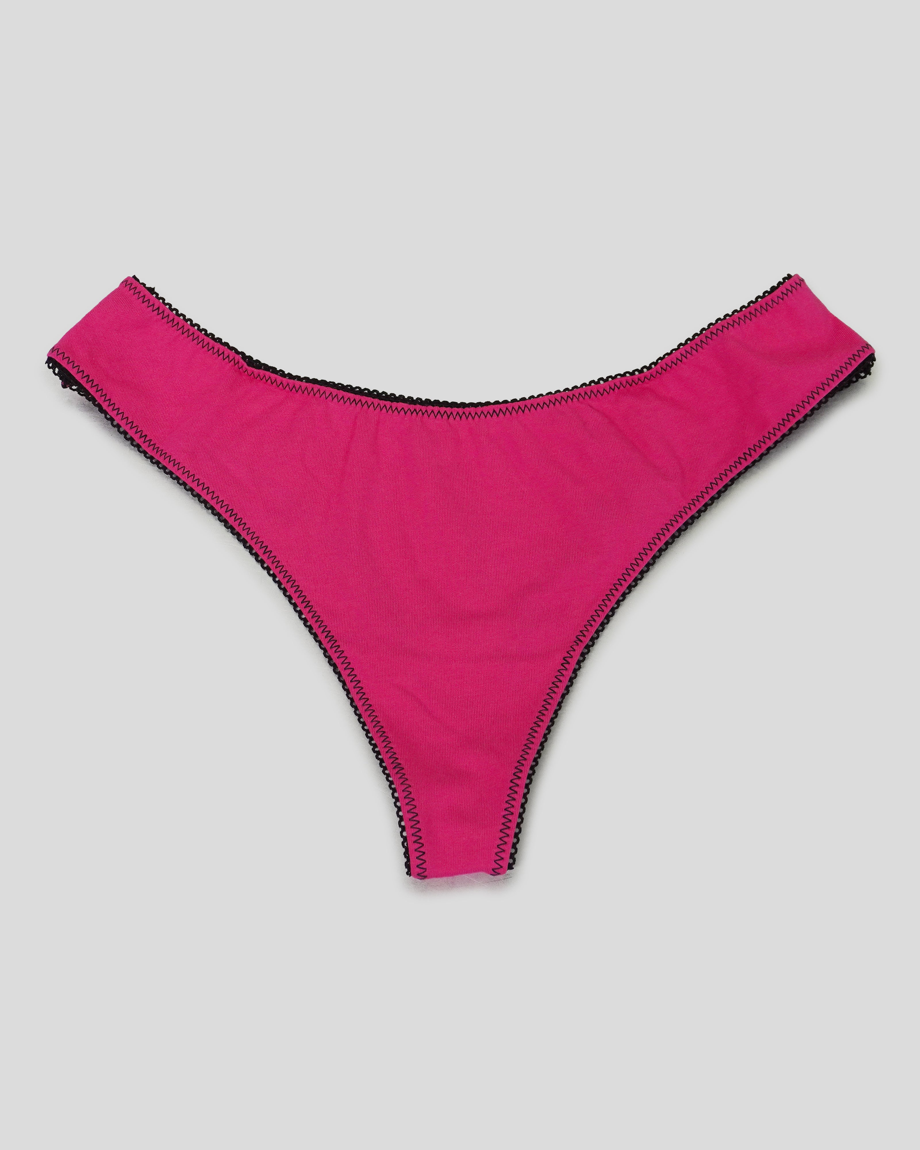 Brat/Black Cotton Thong