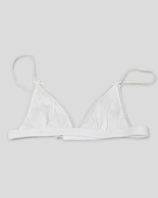 The Triangle Bralette in White