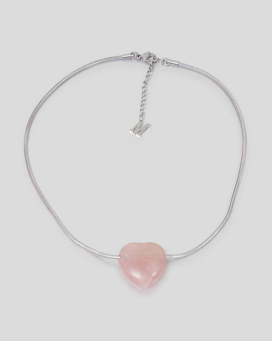 Rose Quartz Heart of Stone Necklace