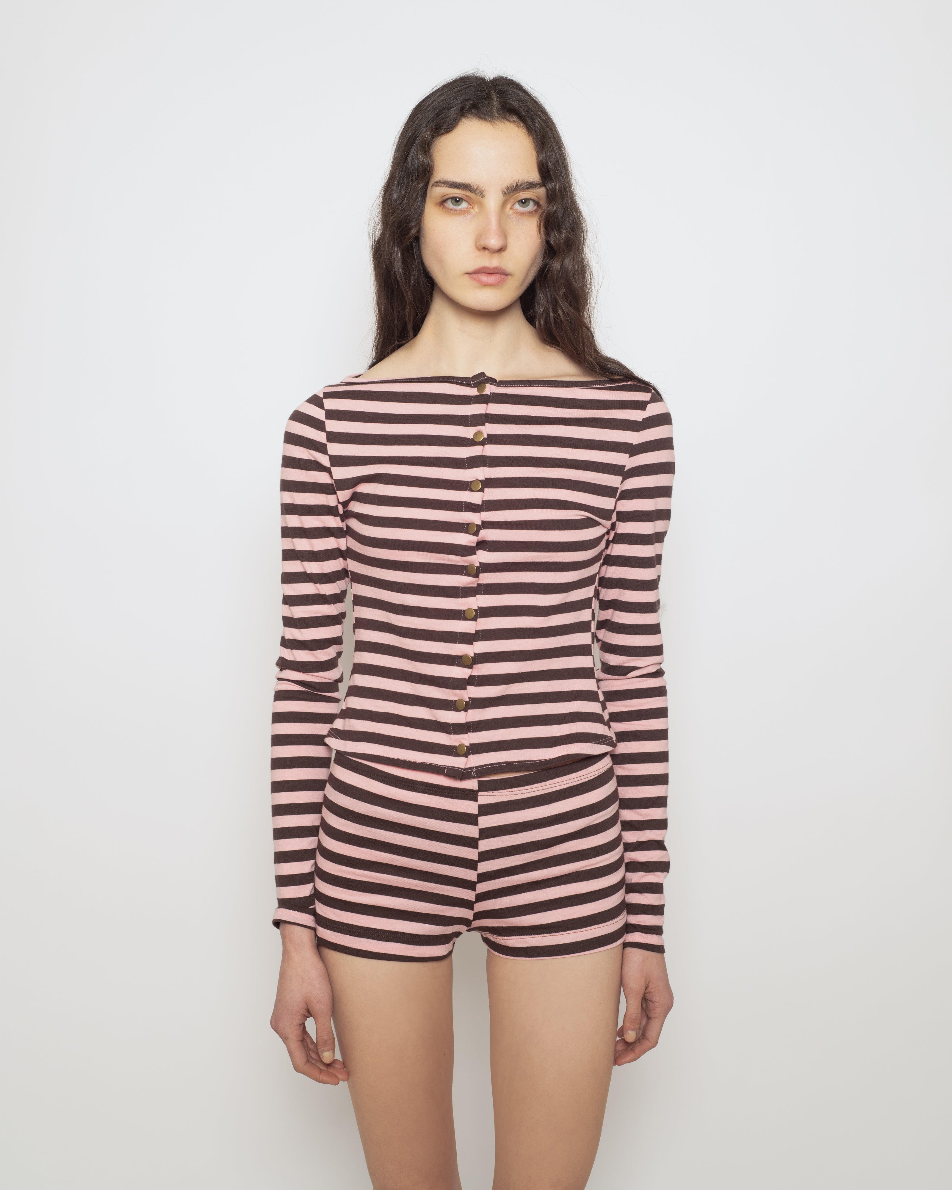 Pink and Brown Striped Mars Cardigan