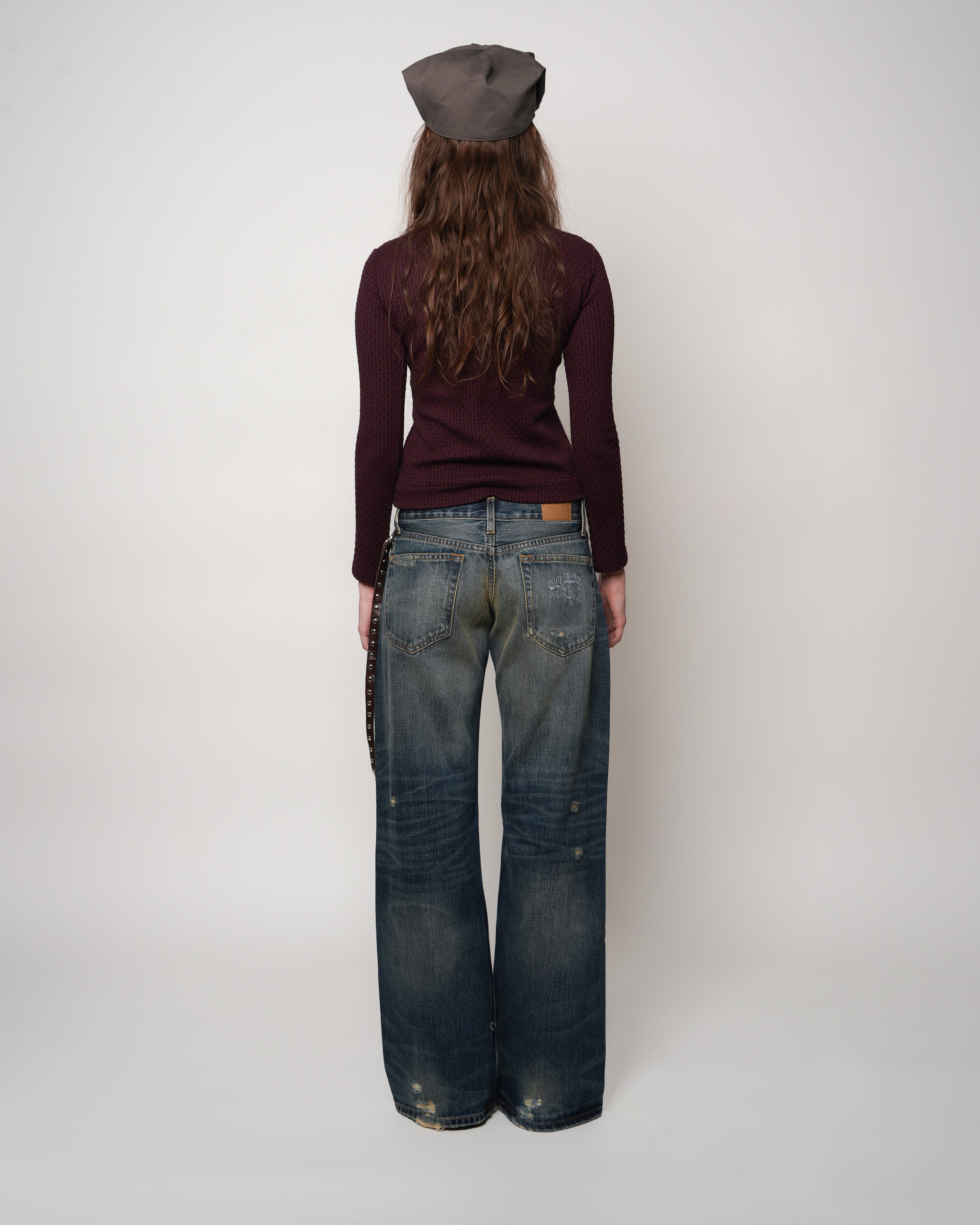 Red Wool Full Zip Cardigan