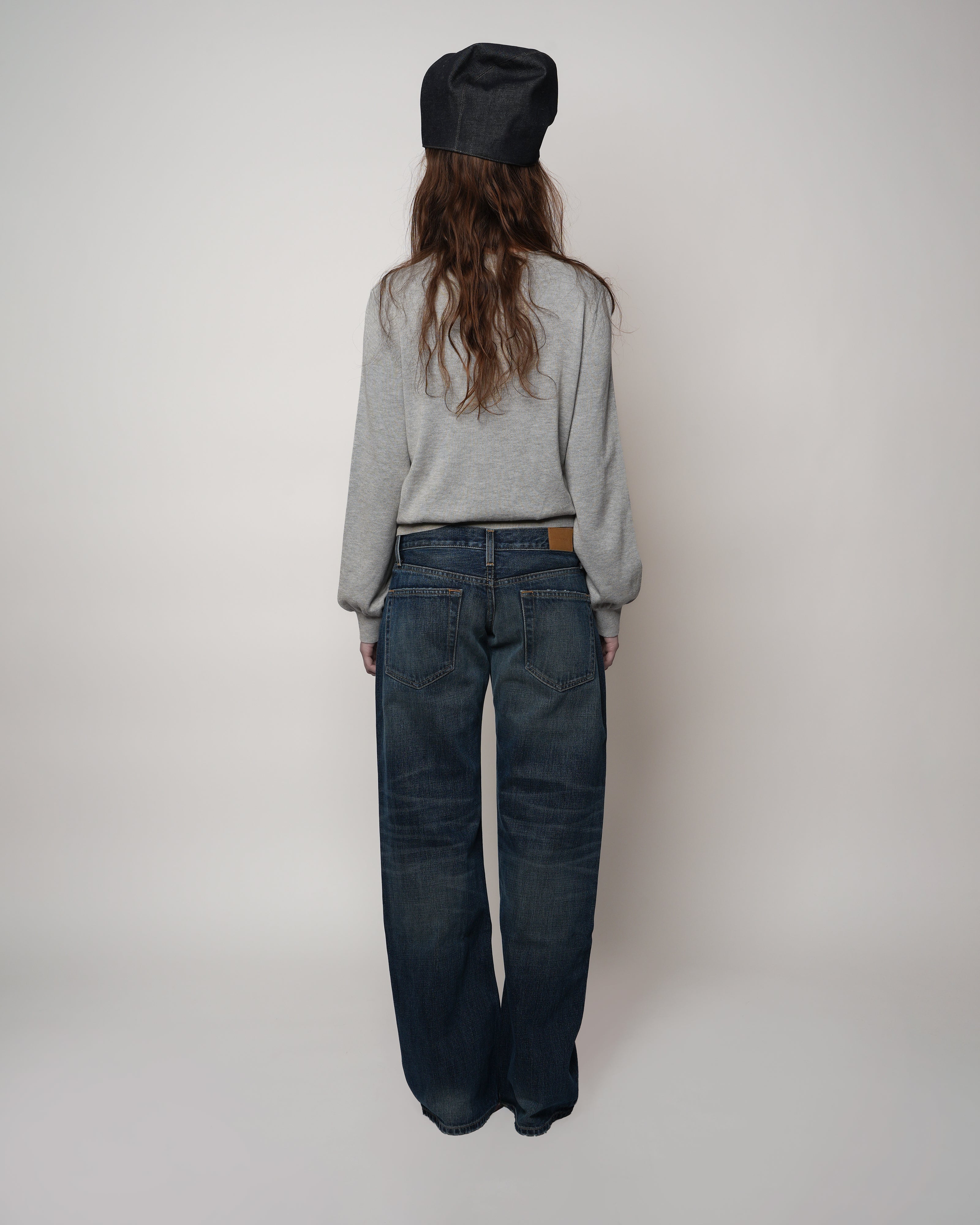 Pull Over Crop in Grey Marl