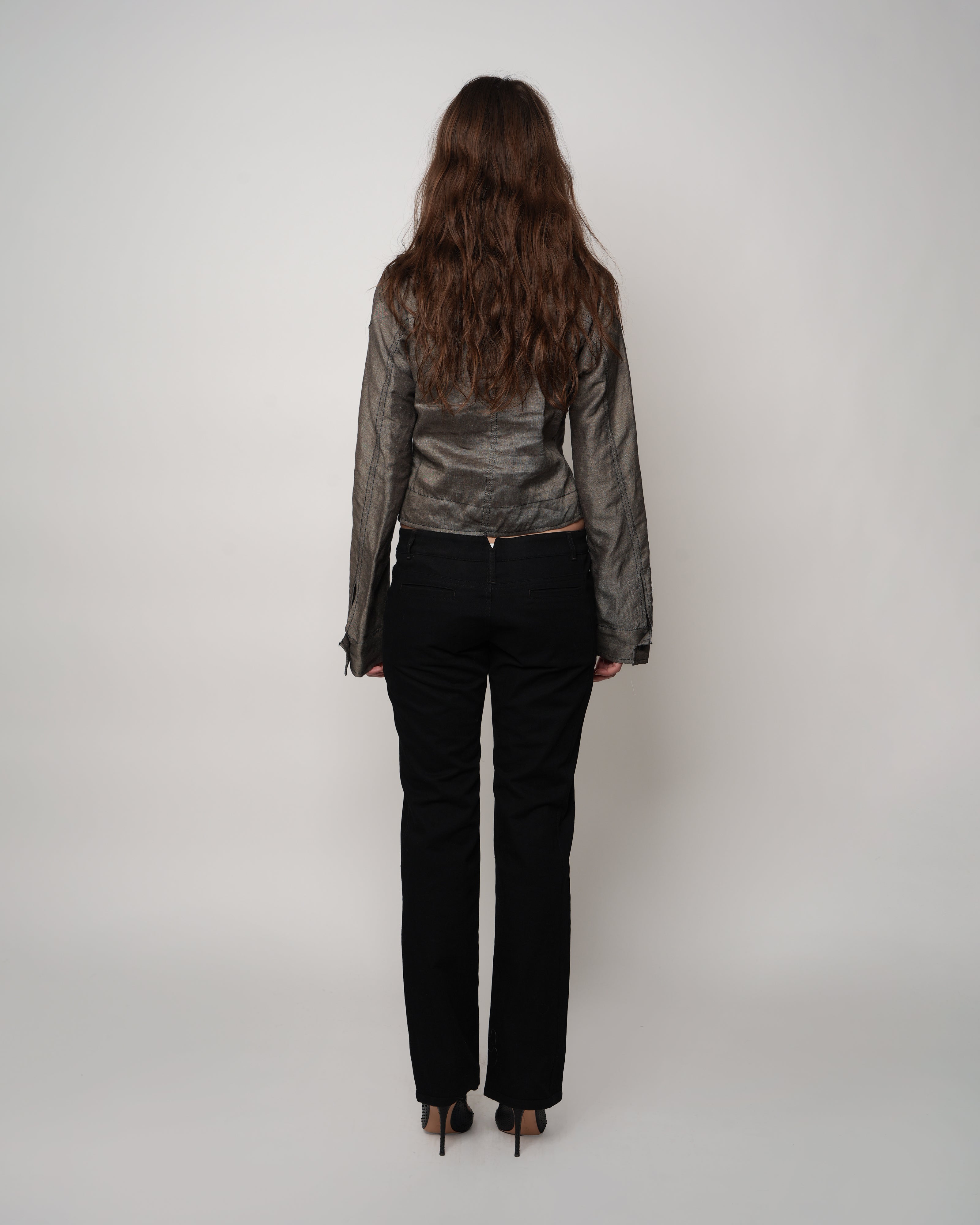 Darted Button Down Grey Shirt