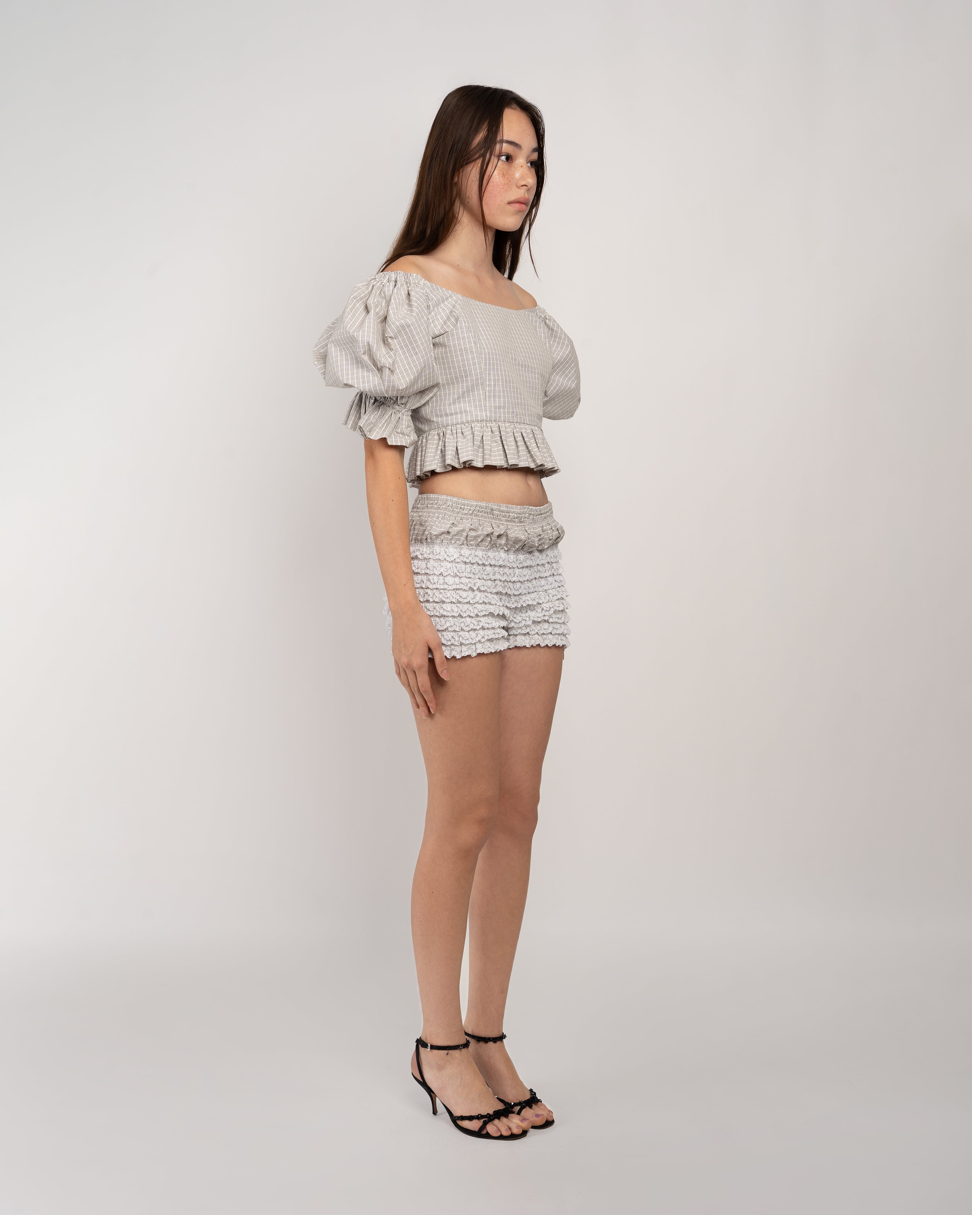 Party Top in Plaid Cotton