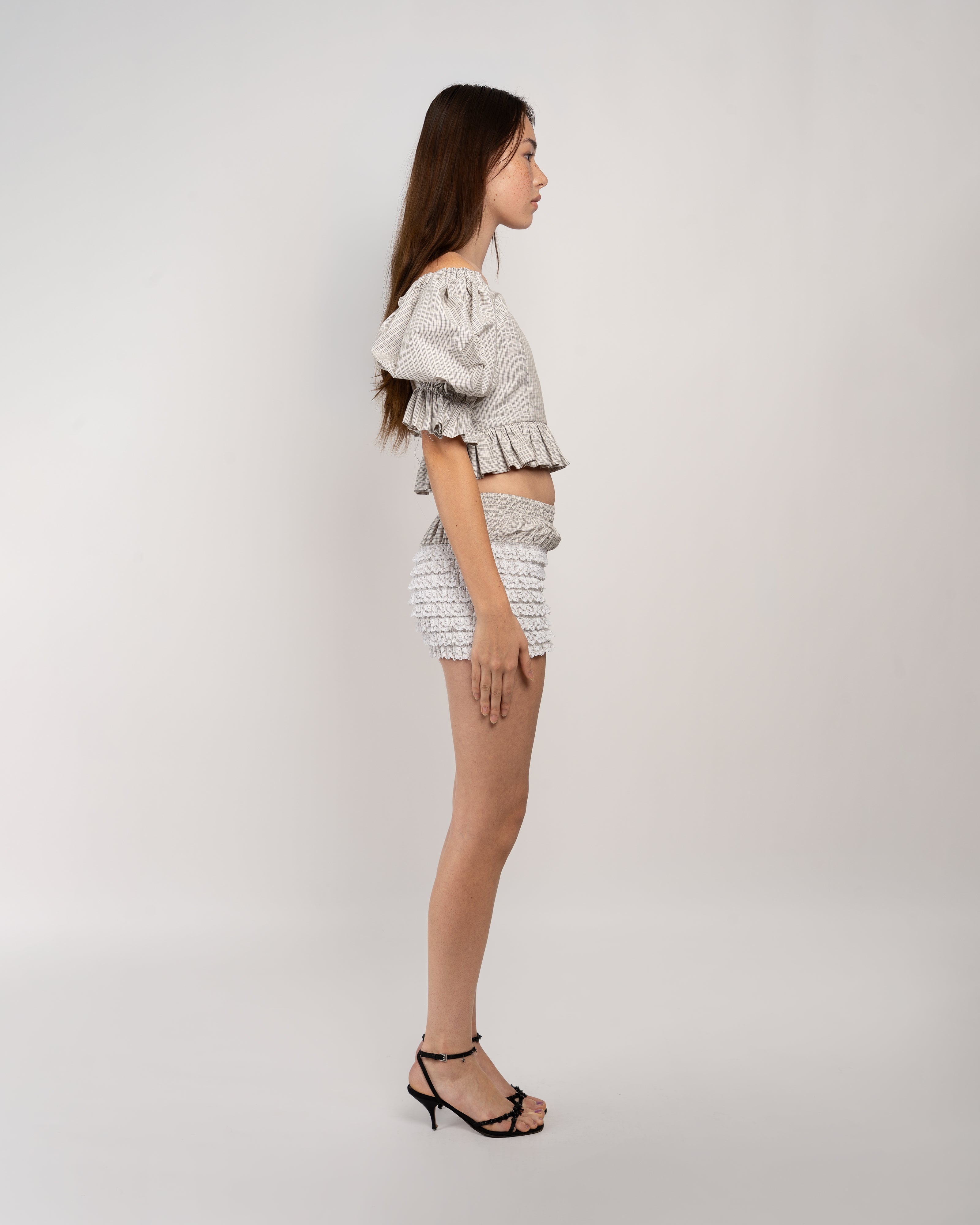 Party Top in Plaid Cotton