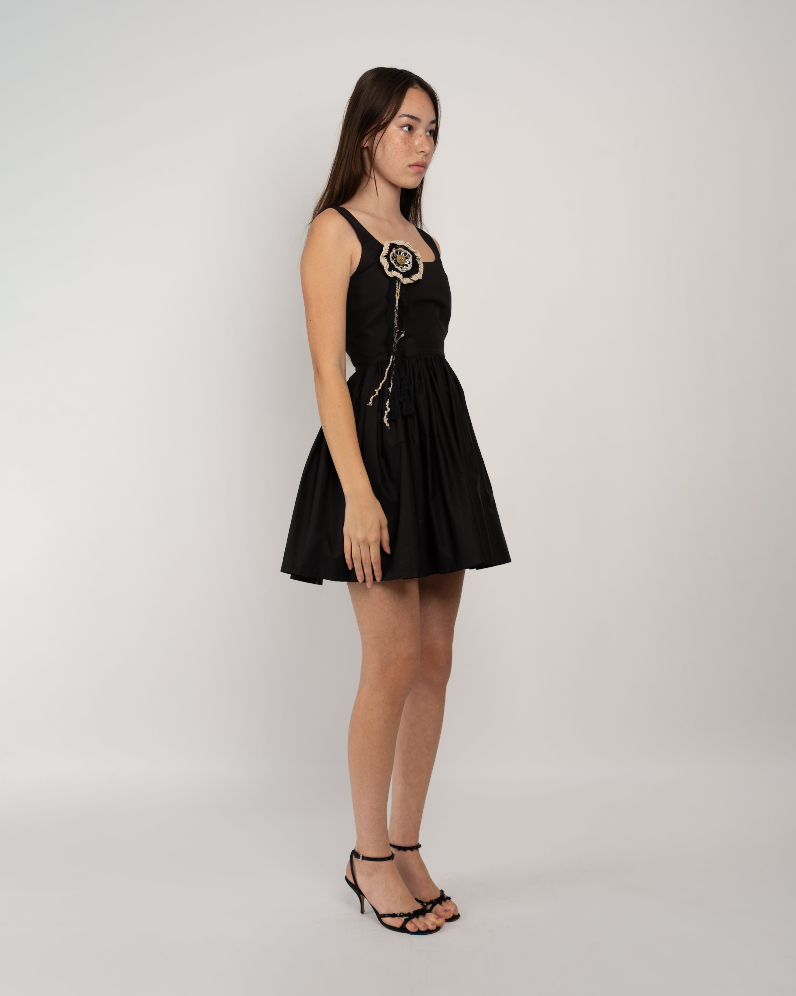 Lauren Dress in Black Cotton