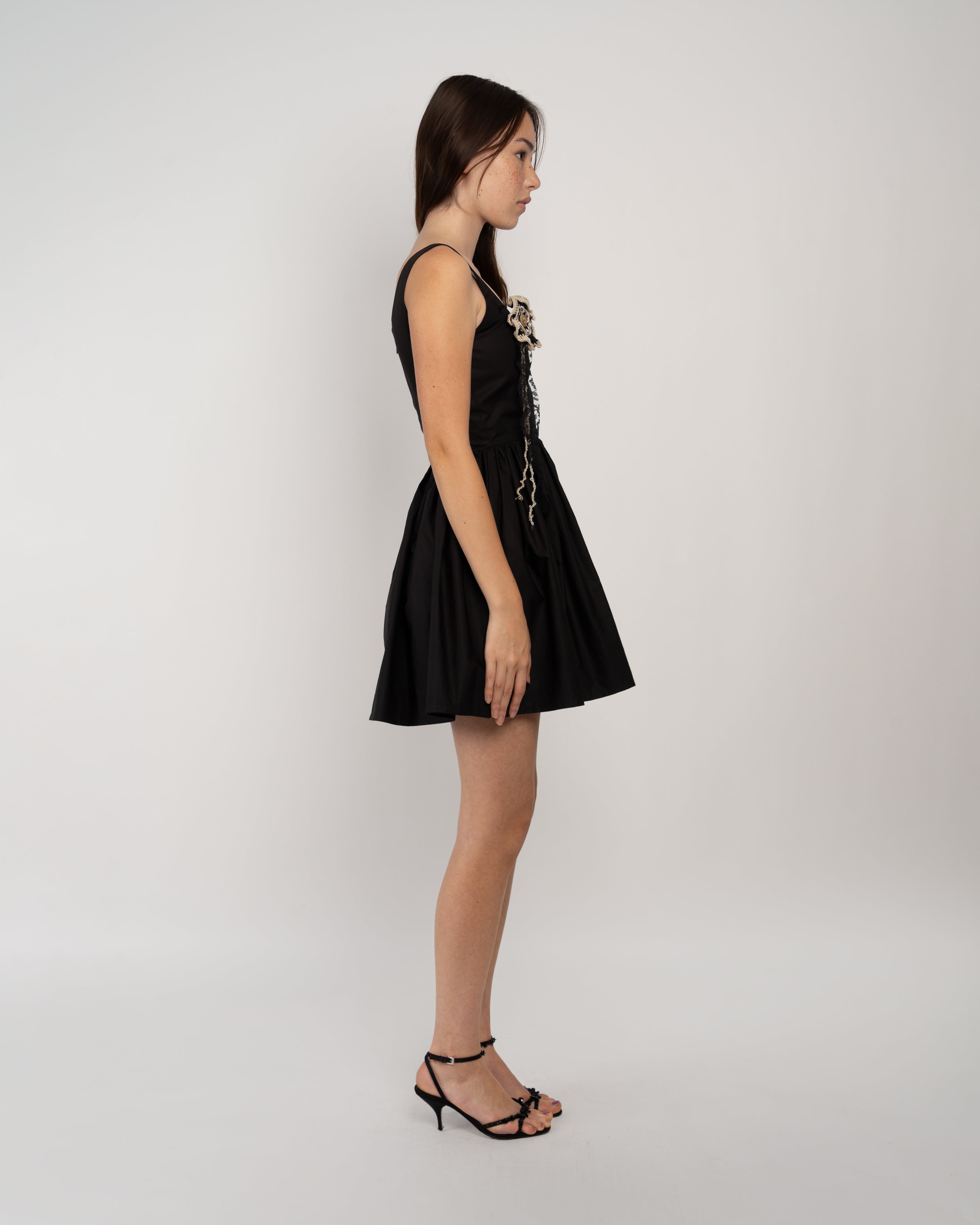 Lauren Dress in Black Cotton
