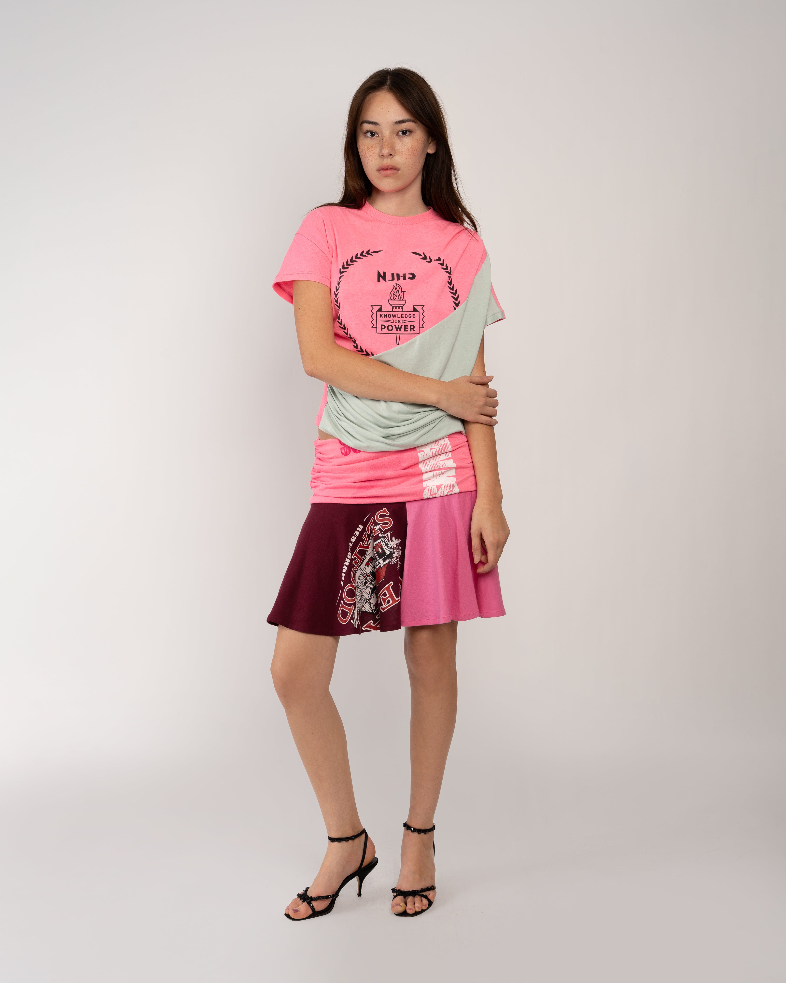 Tornado Top in Pink and Grey