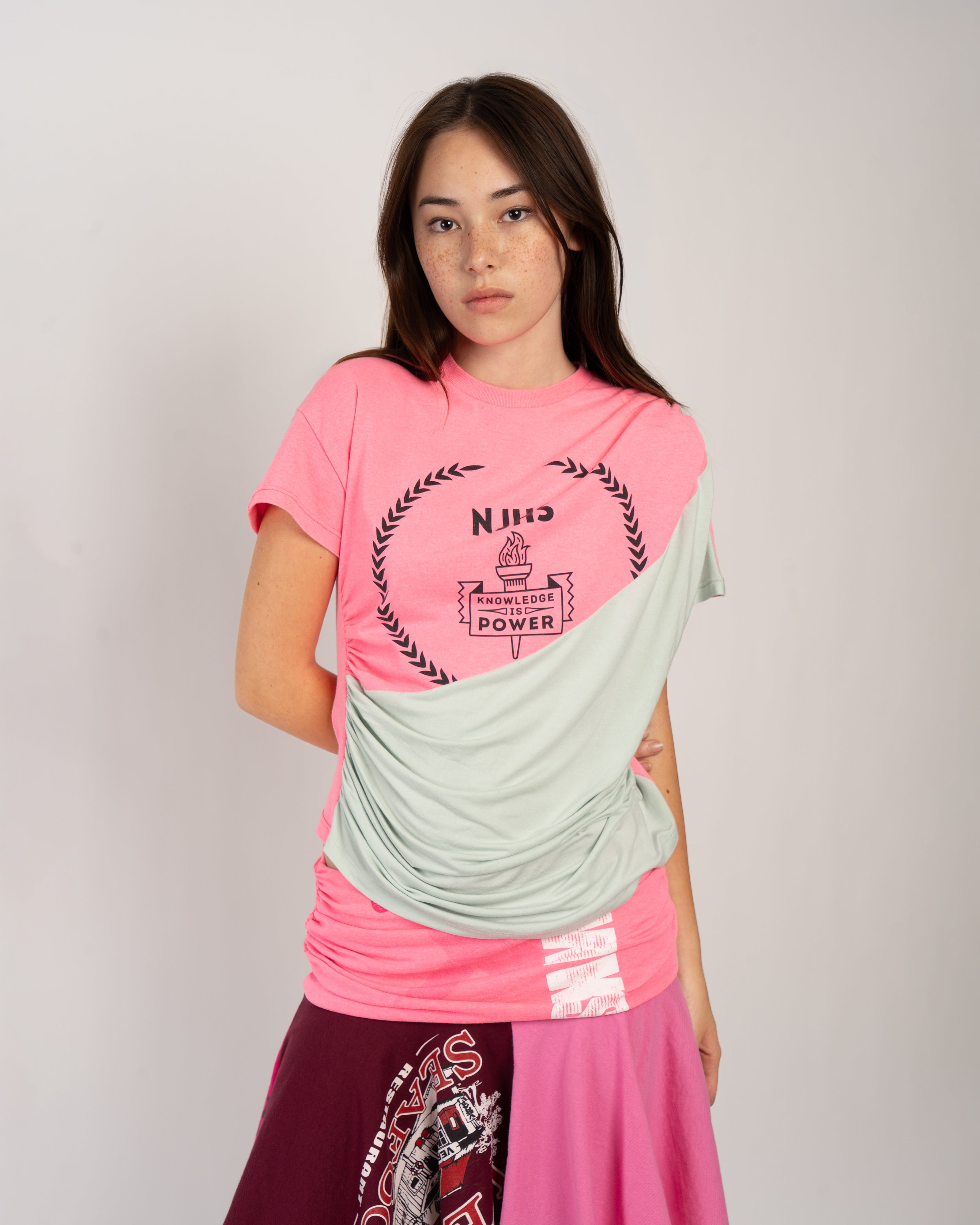 Tornado Top in Pink and Grey