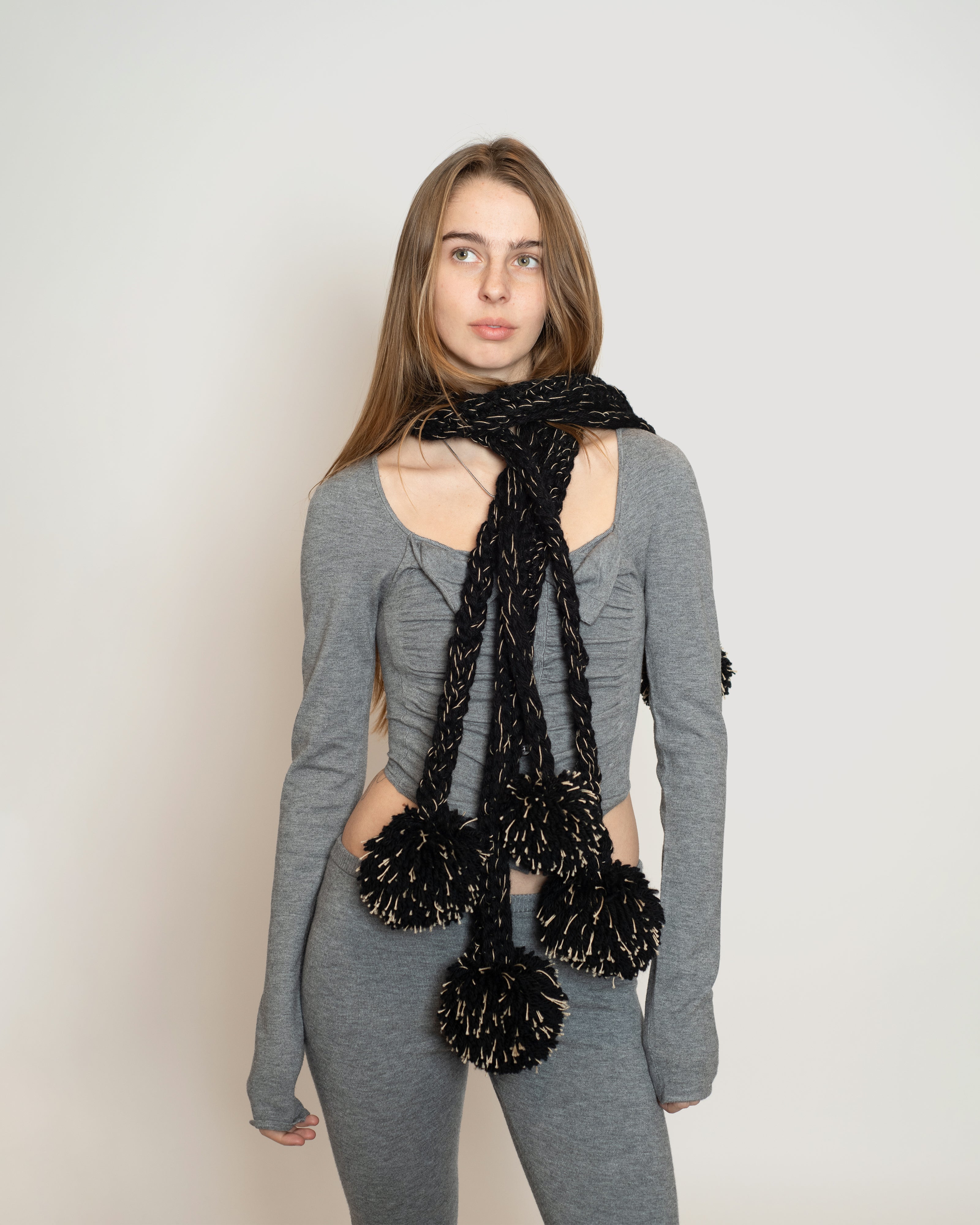 Pompom Bouquet Scarf