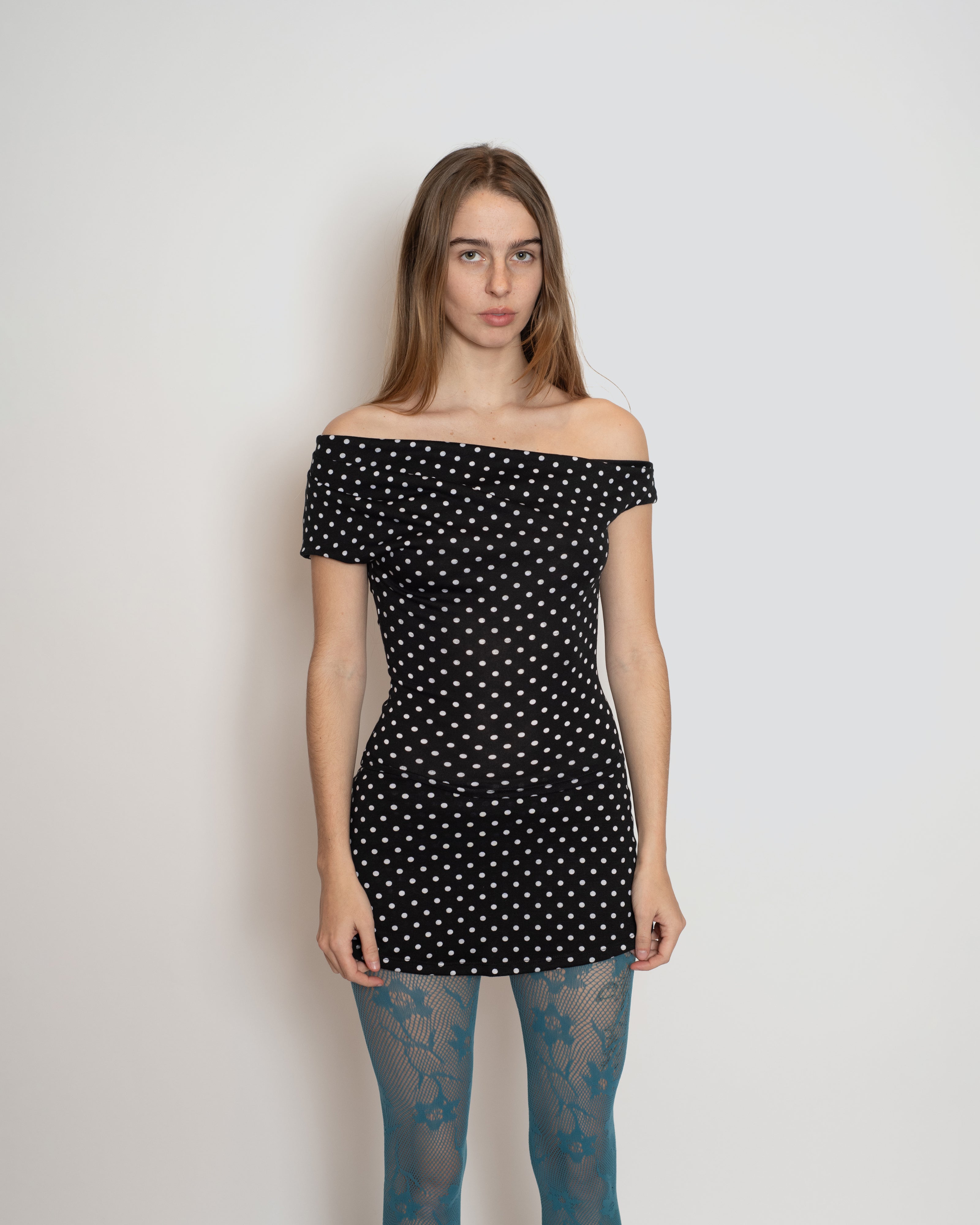 Black Polka Dot Olympia Top