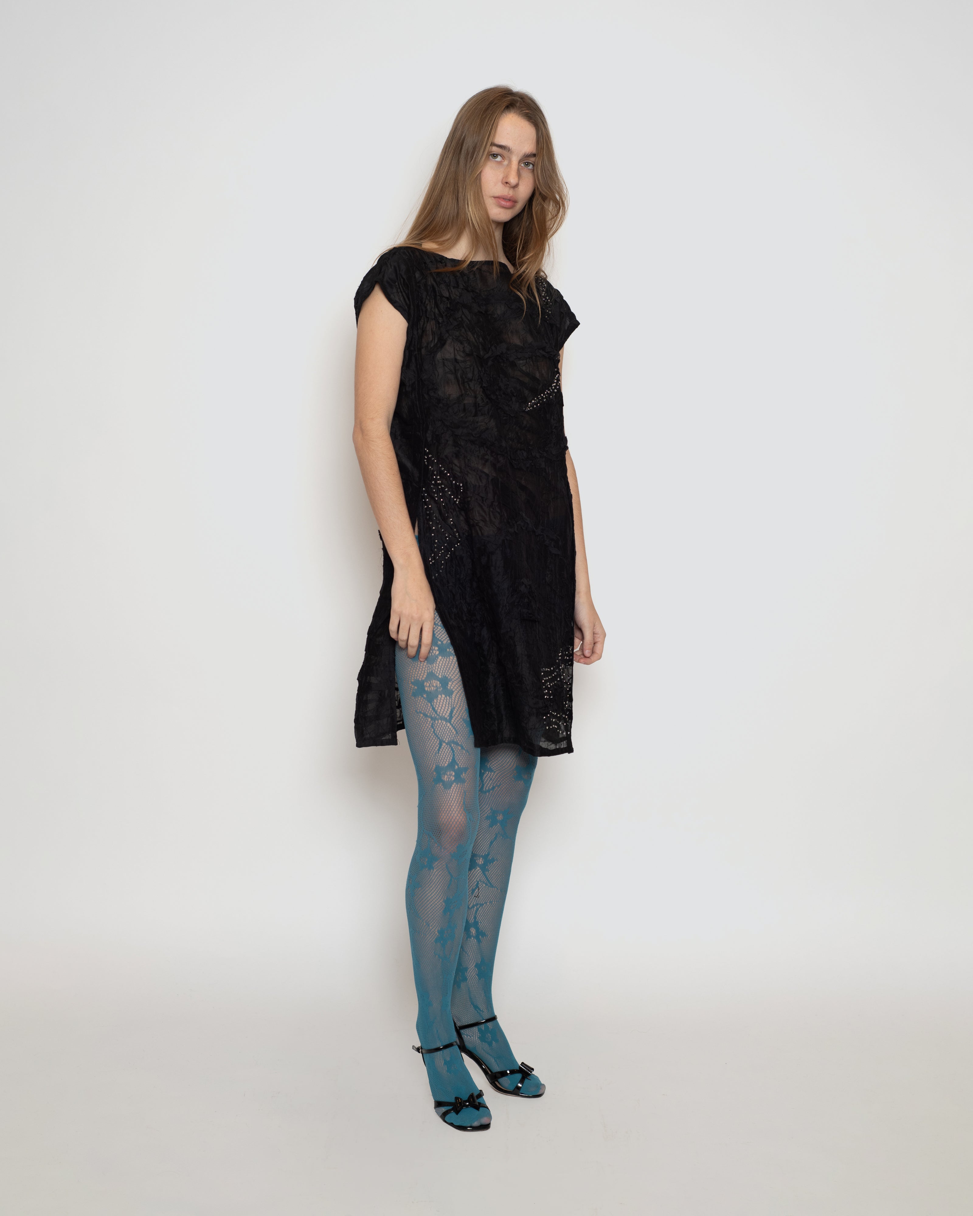 Scrunched and Beaded Kota Mini Dress