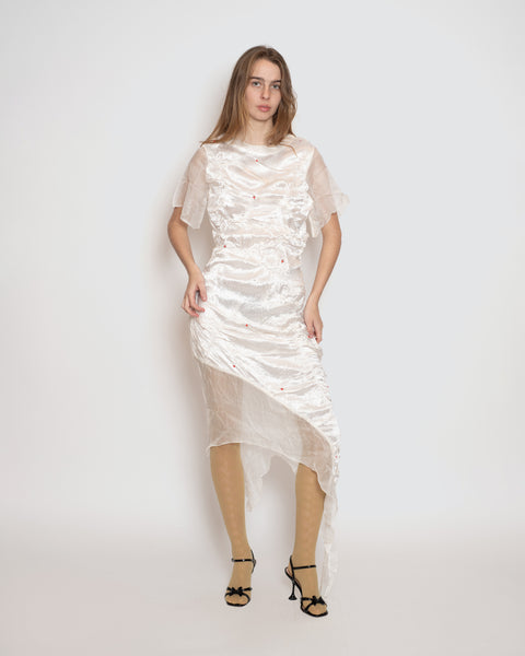 Café Forgot — Irregular Pluck Dress