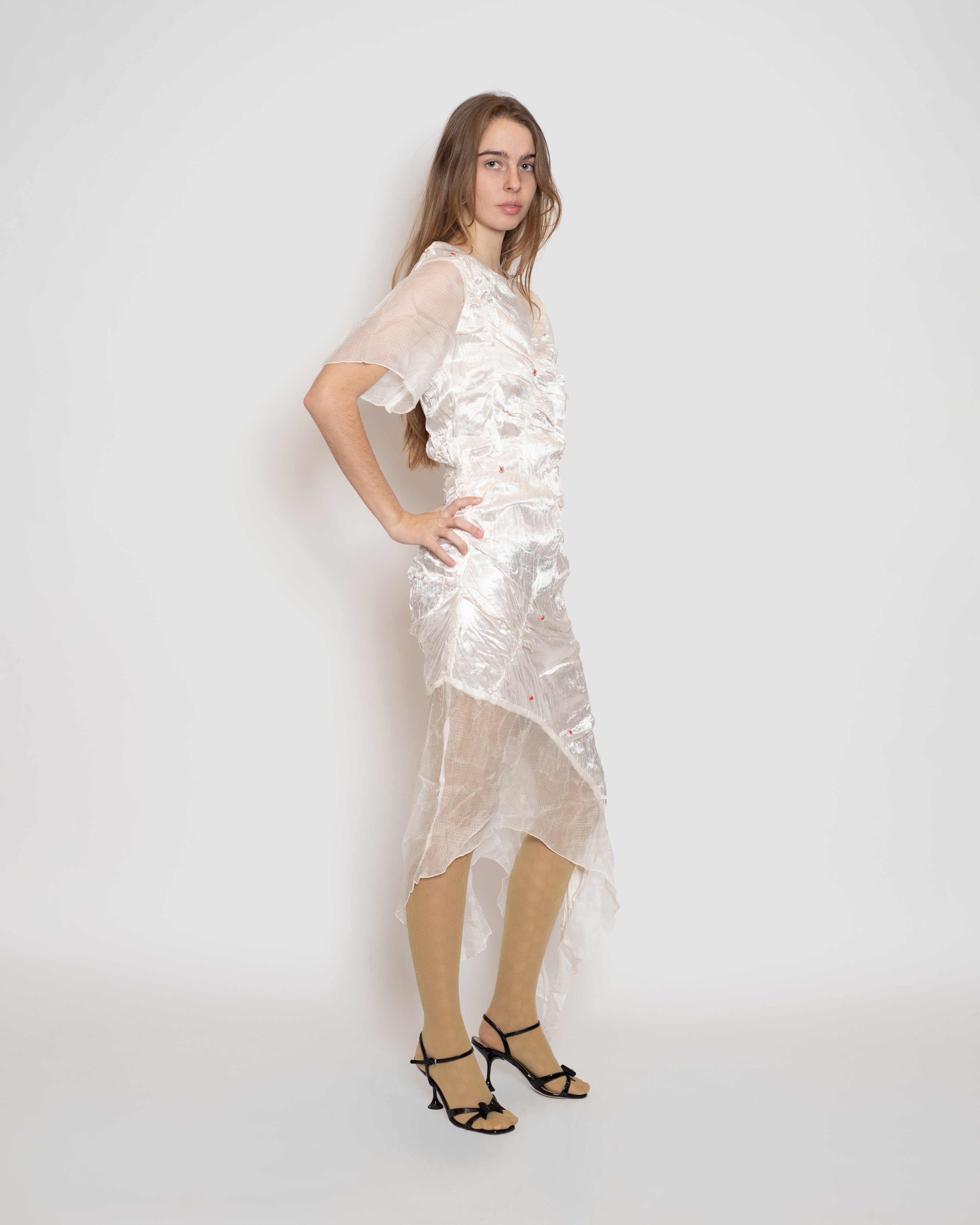 Caf Forgot Irregular Pluck Dress Caf Forgot Irregular Pluck Dress