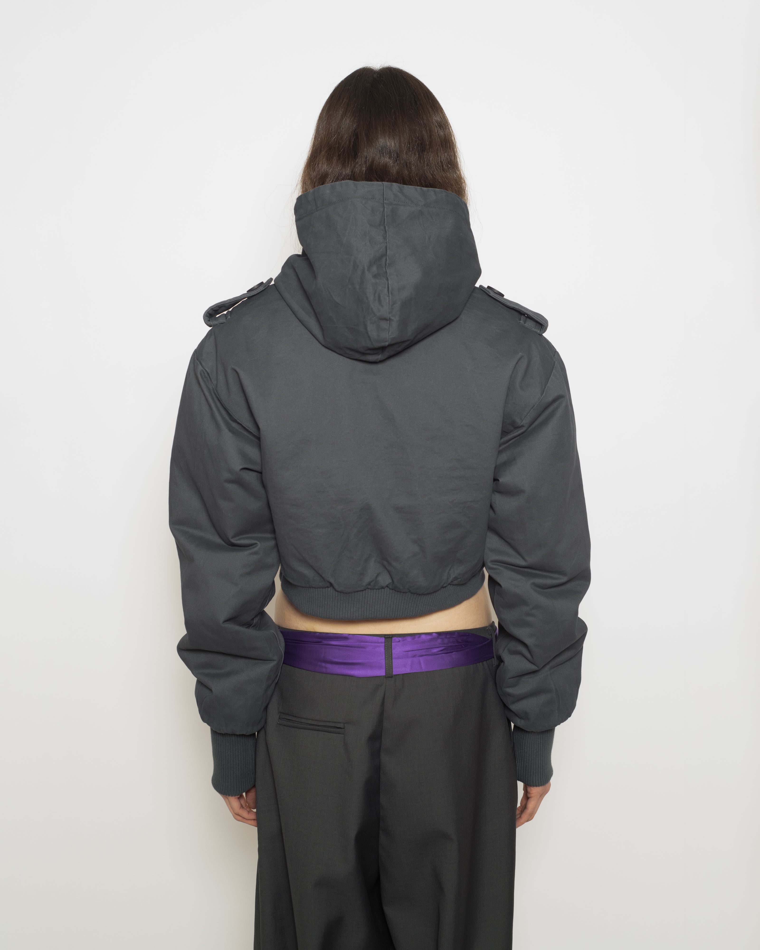 Cap Crop Jacket in Smoke