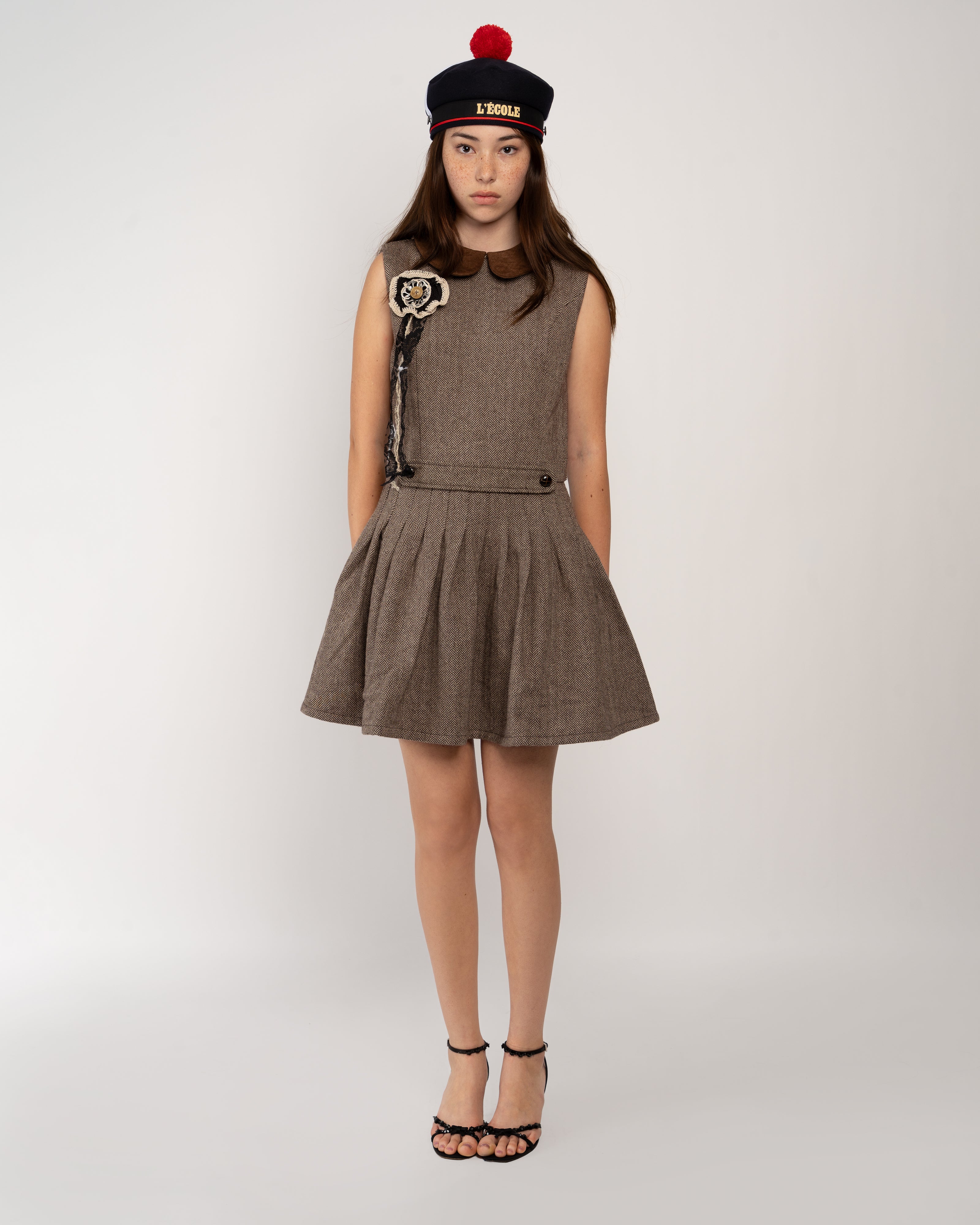 Brown Ecoliere Dress