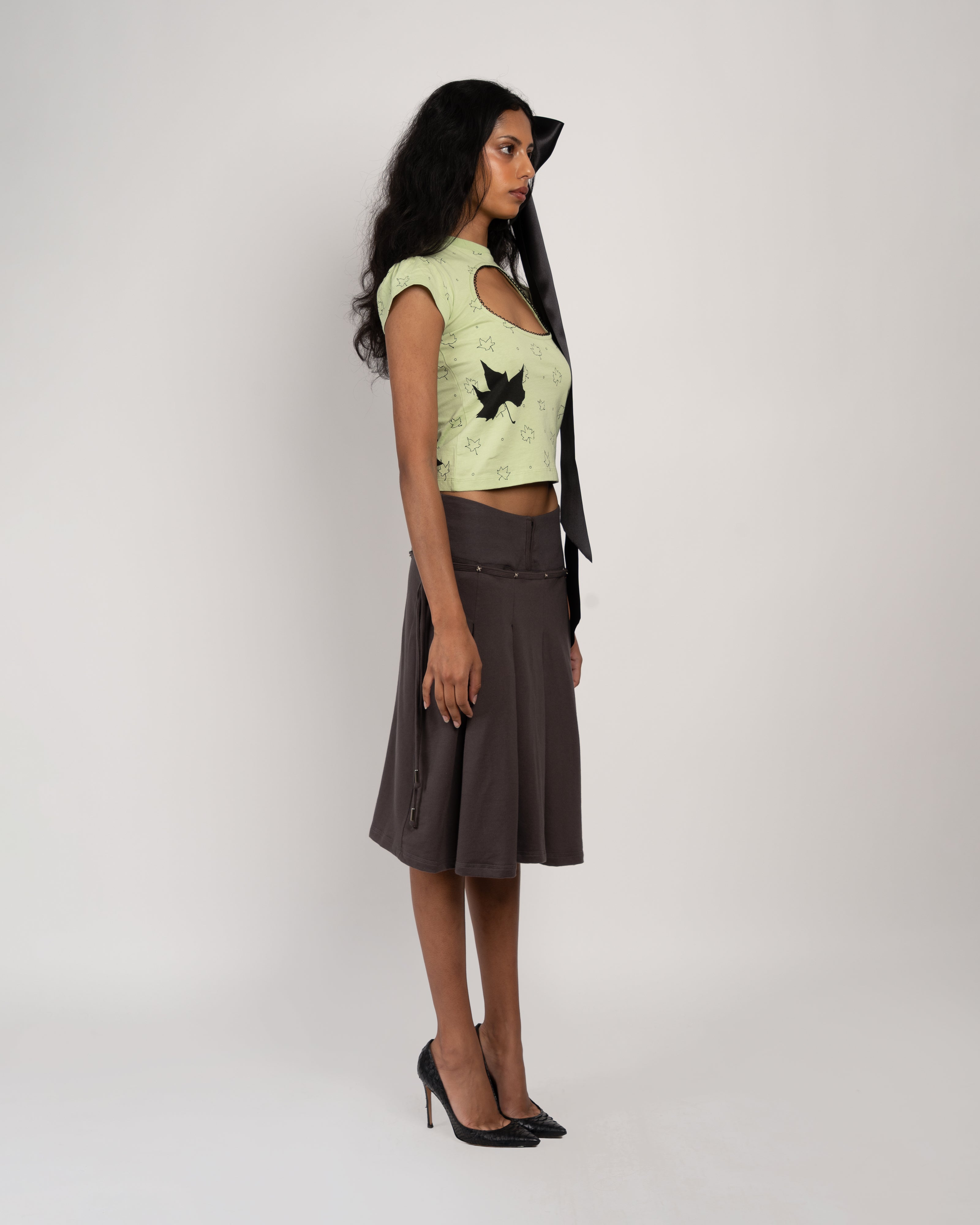 Logo Removal Baby Tee in Green