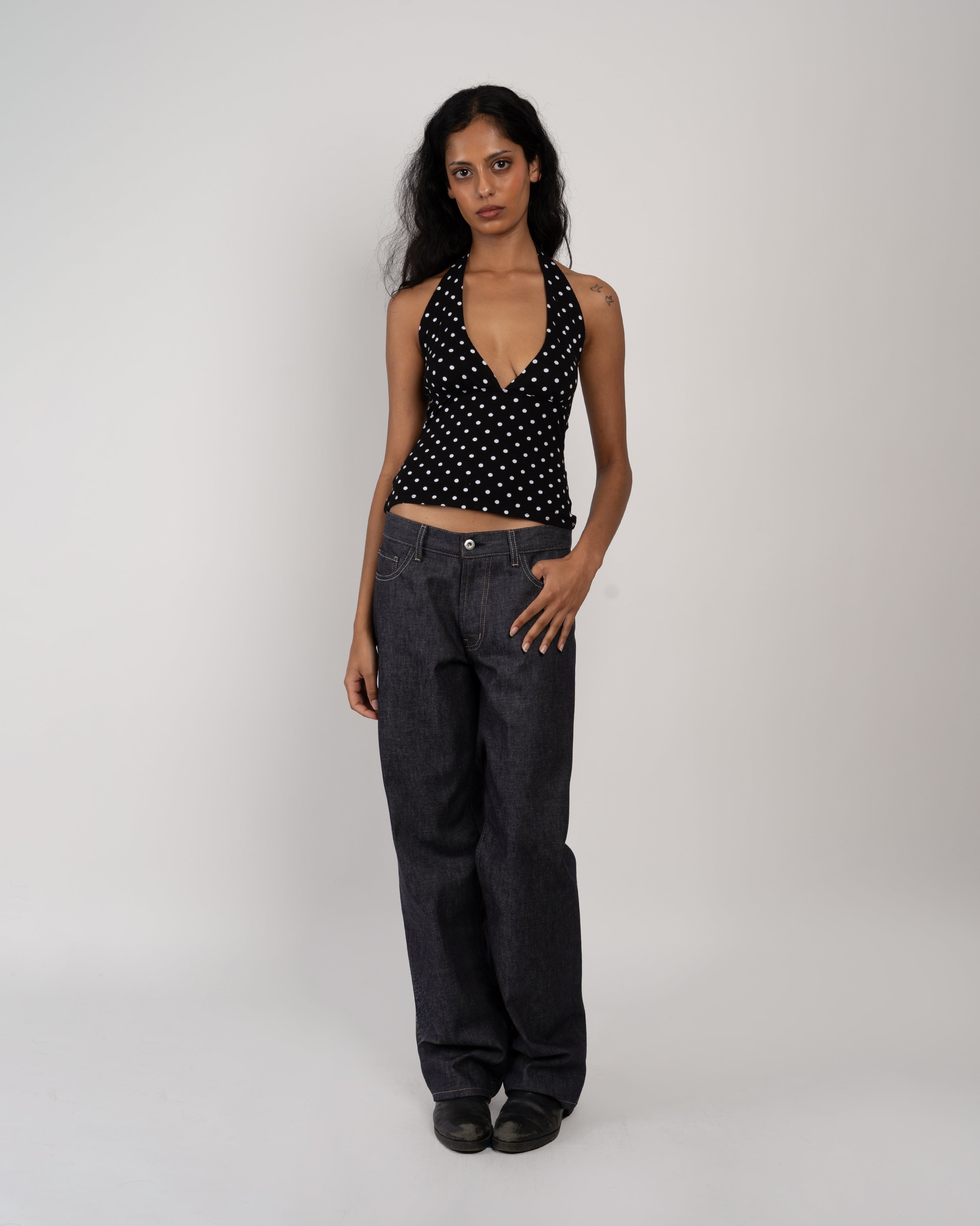 Black Polka Dot Aurora Top