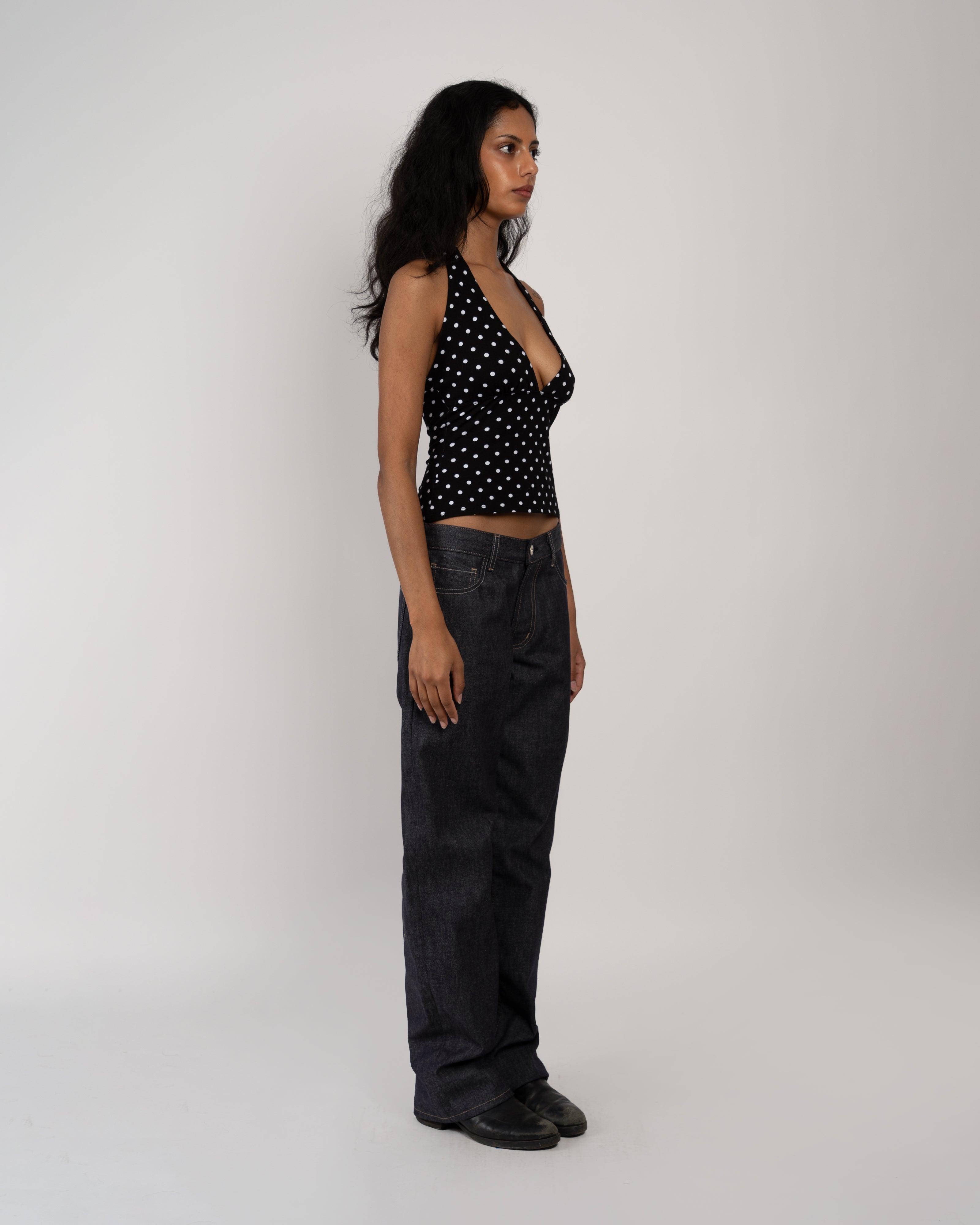 Black Polka Dot Aurora Top