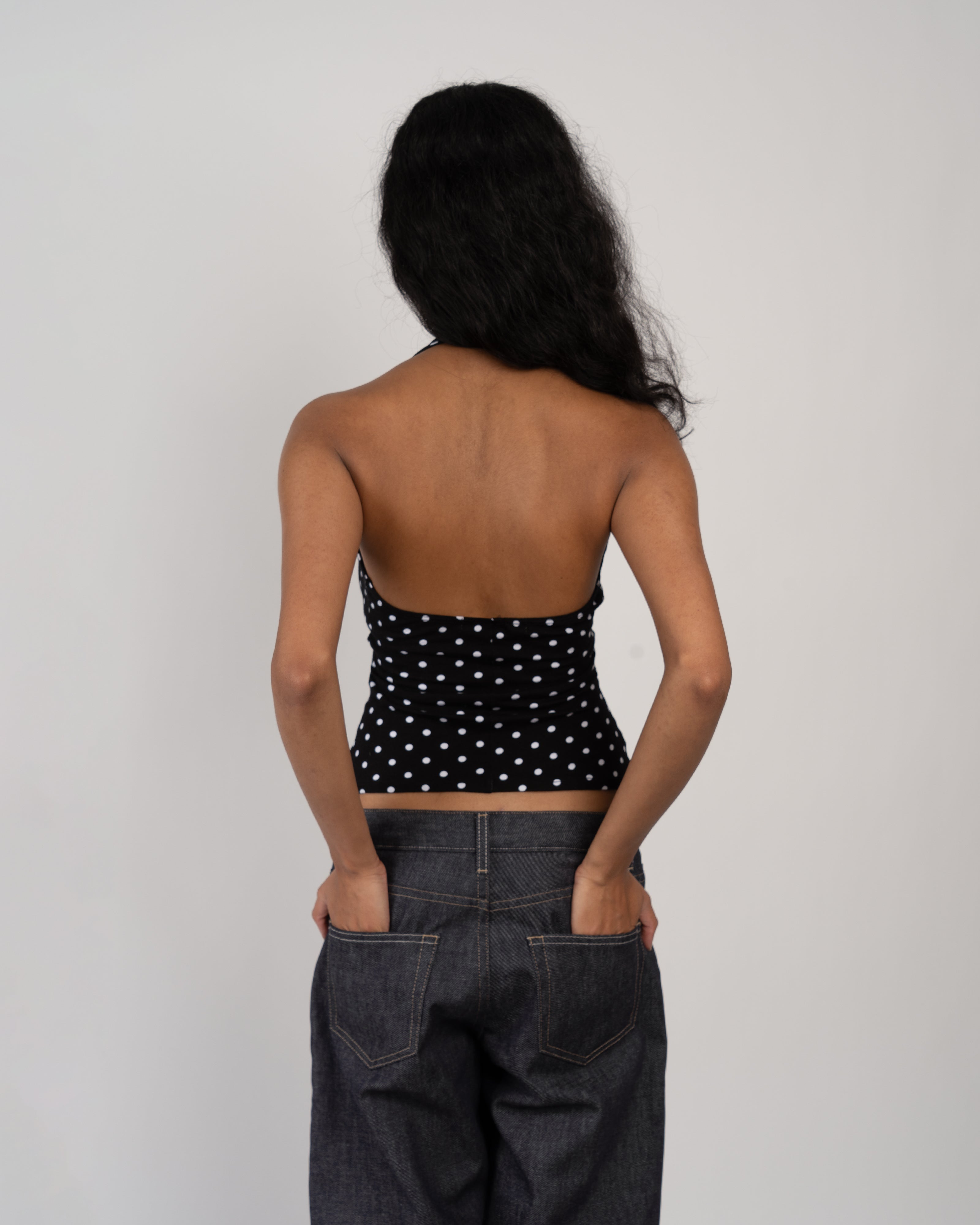 Black Polka Dot Aurora Top