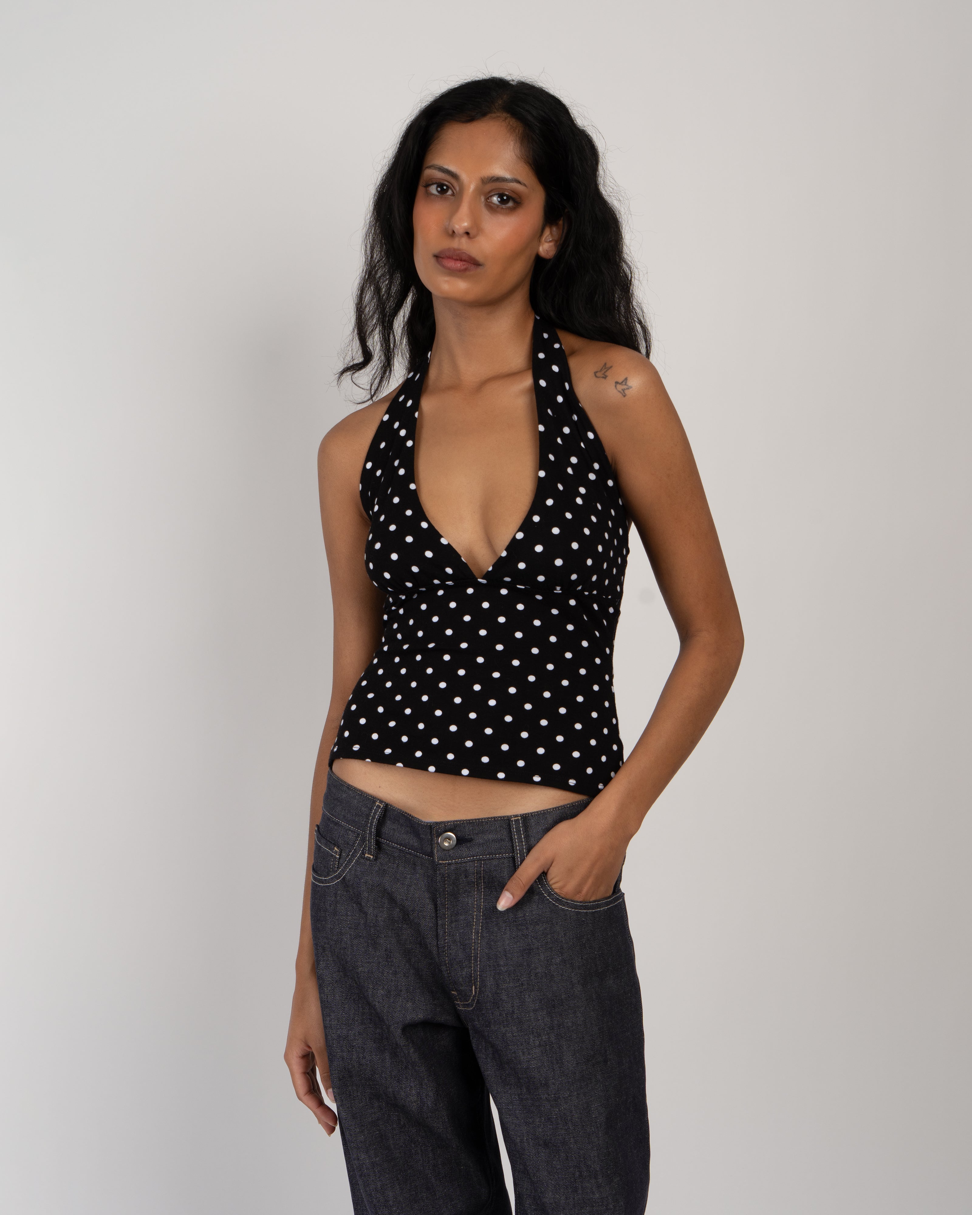 Black Polka Dot Aurora Top