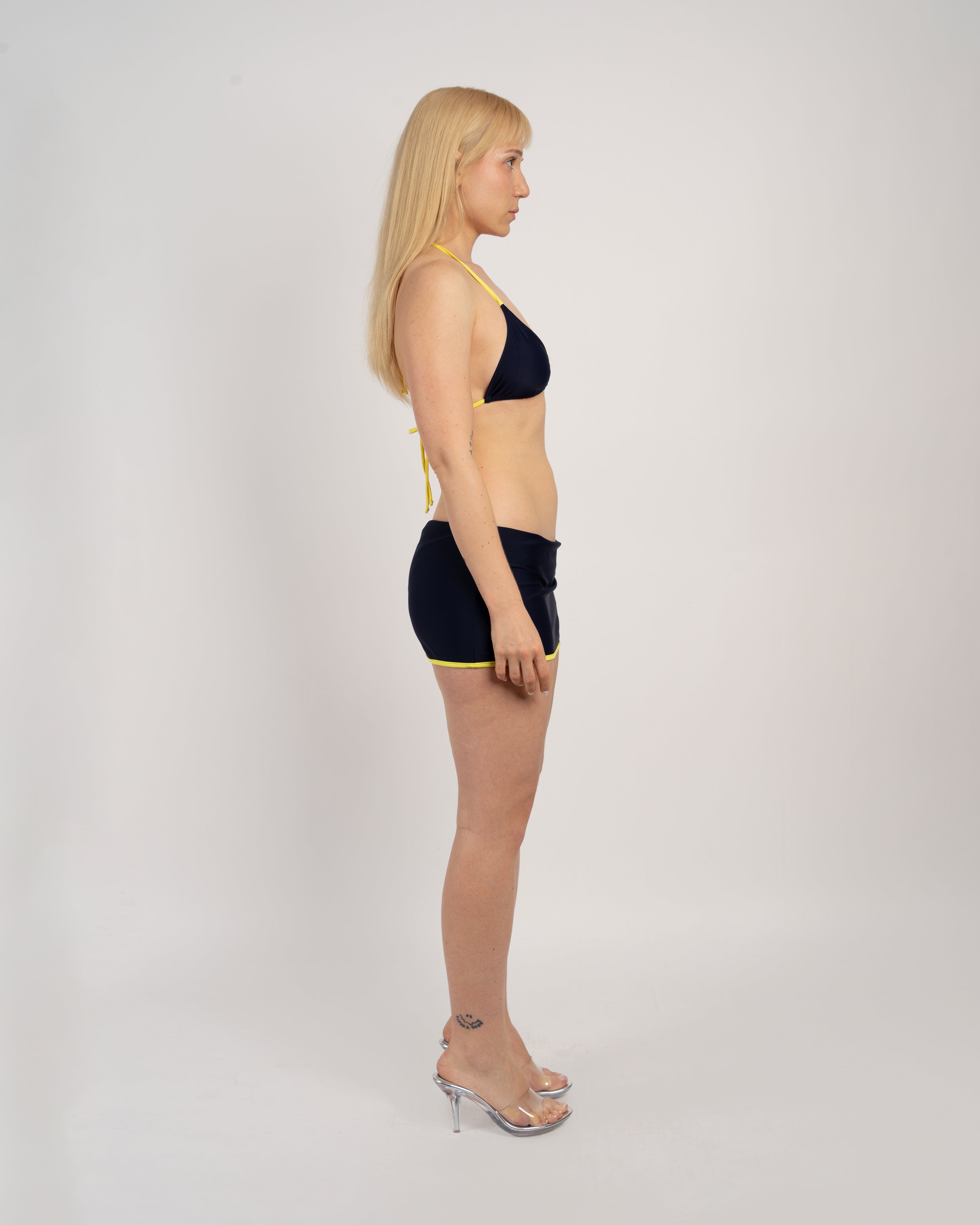 Neon and Navy Fold Over Bikini Bottoms